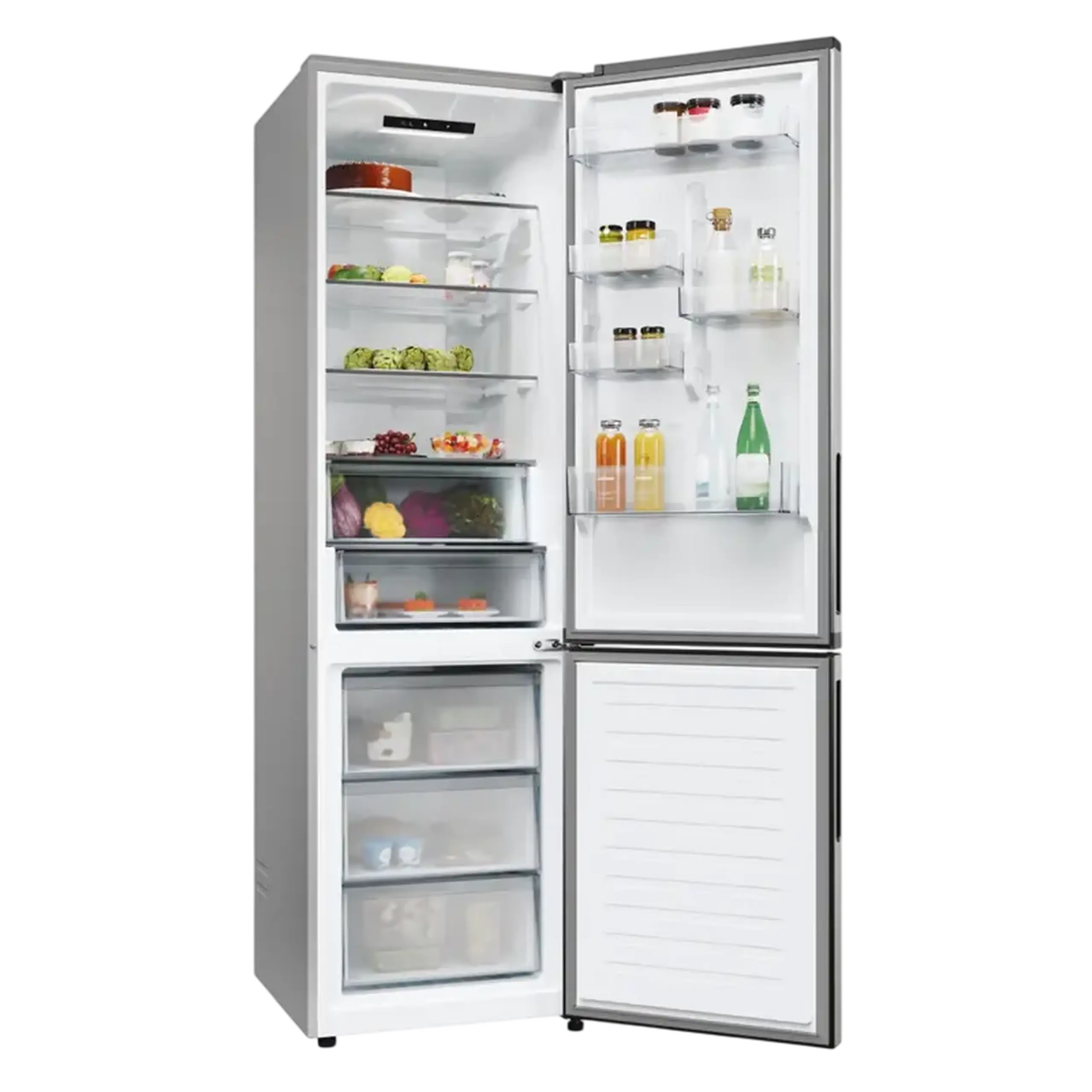 Frigider Candy ECN2CQTEX206, Oțel inoxidabil