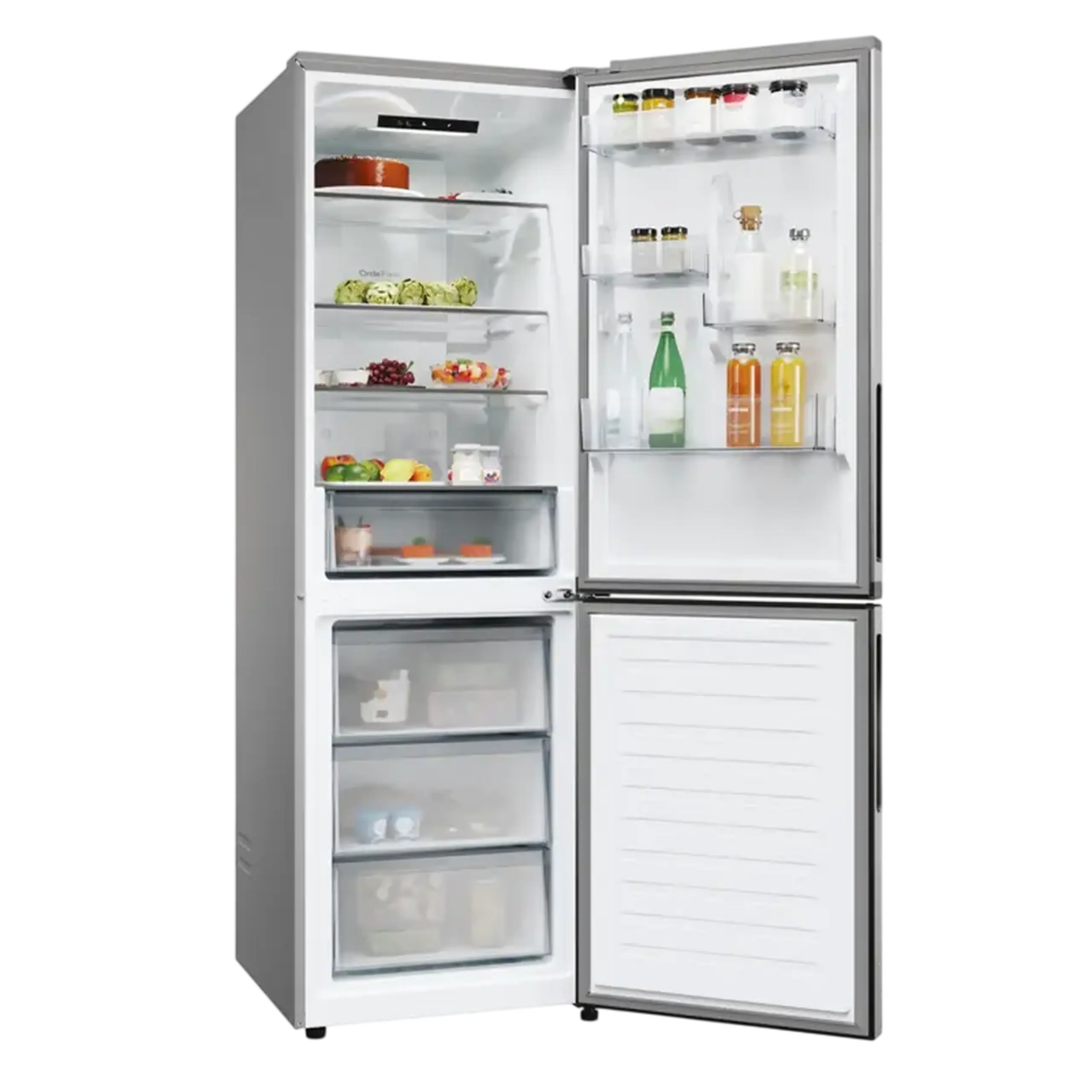 Frigider Candy ECN2CQTEX186, Oțel inoxidabil