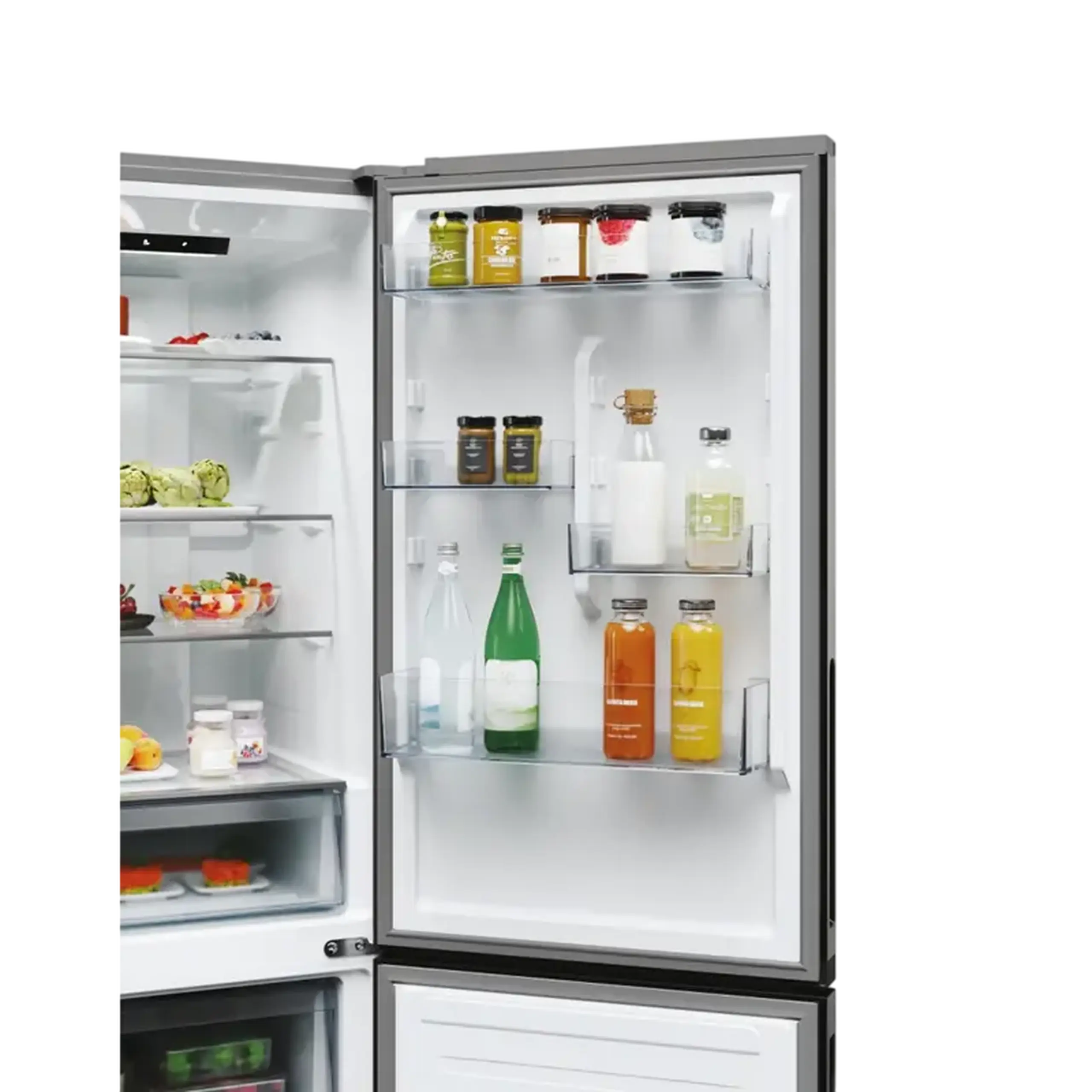 Frigider Candy ECN2CQTEX186, Oțel inoxidabil