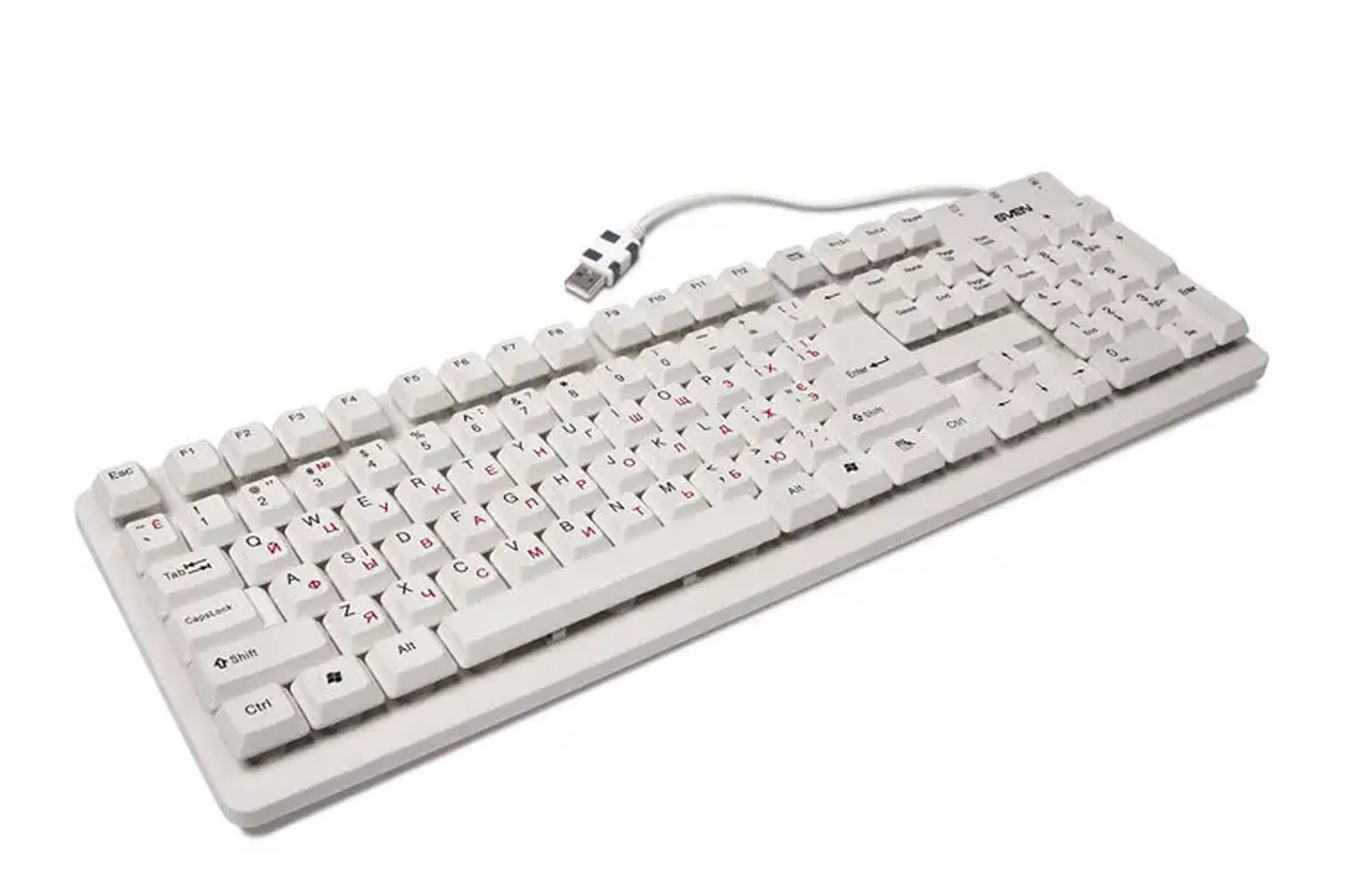 Keyboard SVEN Standard 301, Classic layout, Splash proof, Calculator key, 1.5m, USB, EN/RU, White