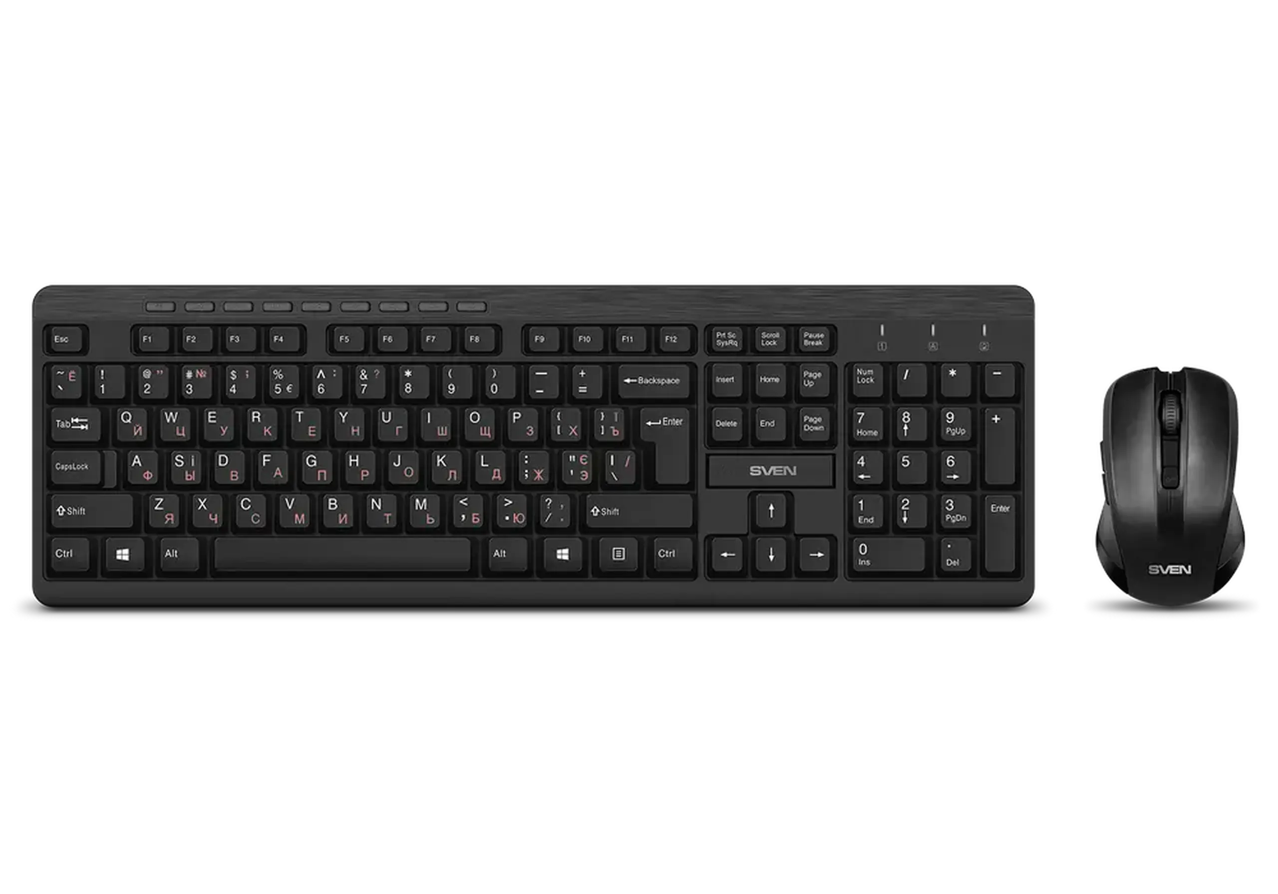 Set Tastatură + Mouse SVEN KB-C3400W, Fără fir, Negru