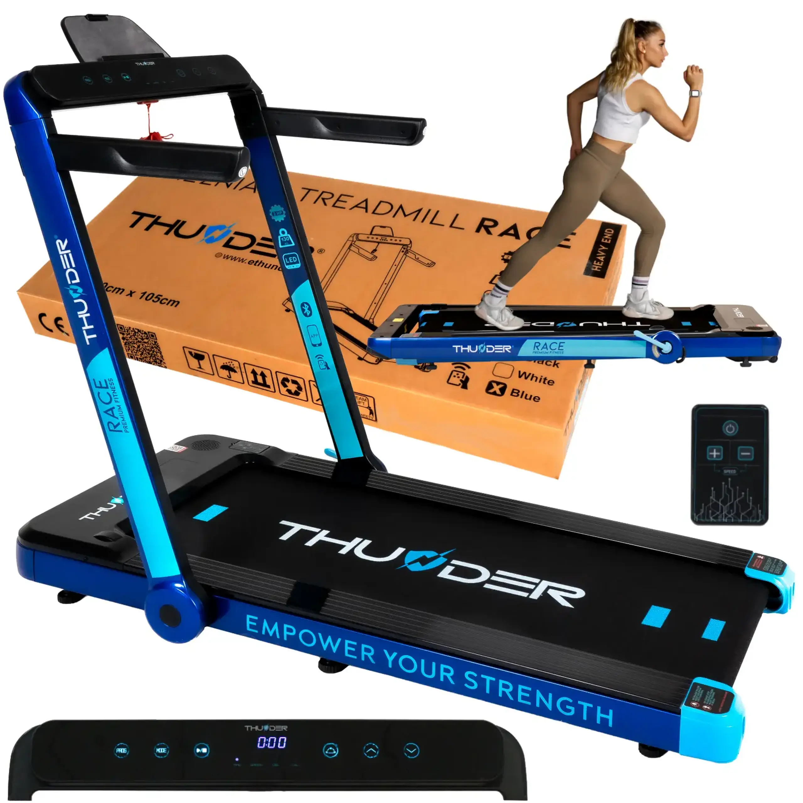 Banda de alergare electrica THUNDER RACE-BLUE