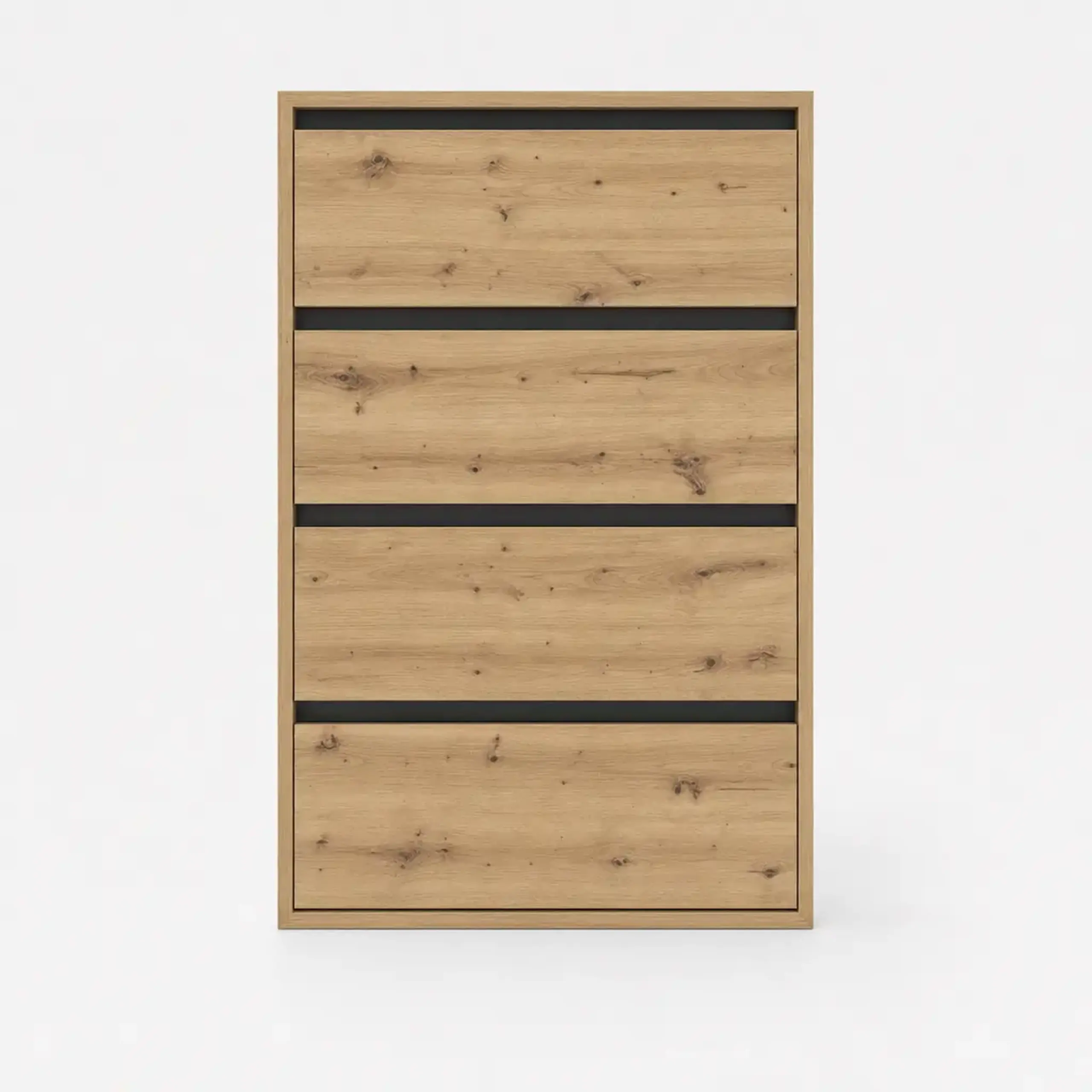 Comoda 4home Ideea K, 60x100x42 cm, 4 sertare, Stejar Artizanal/Gri Grafit