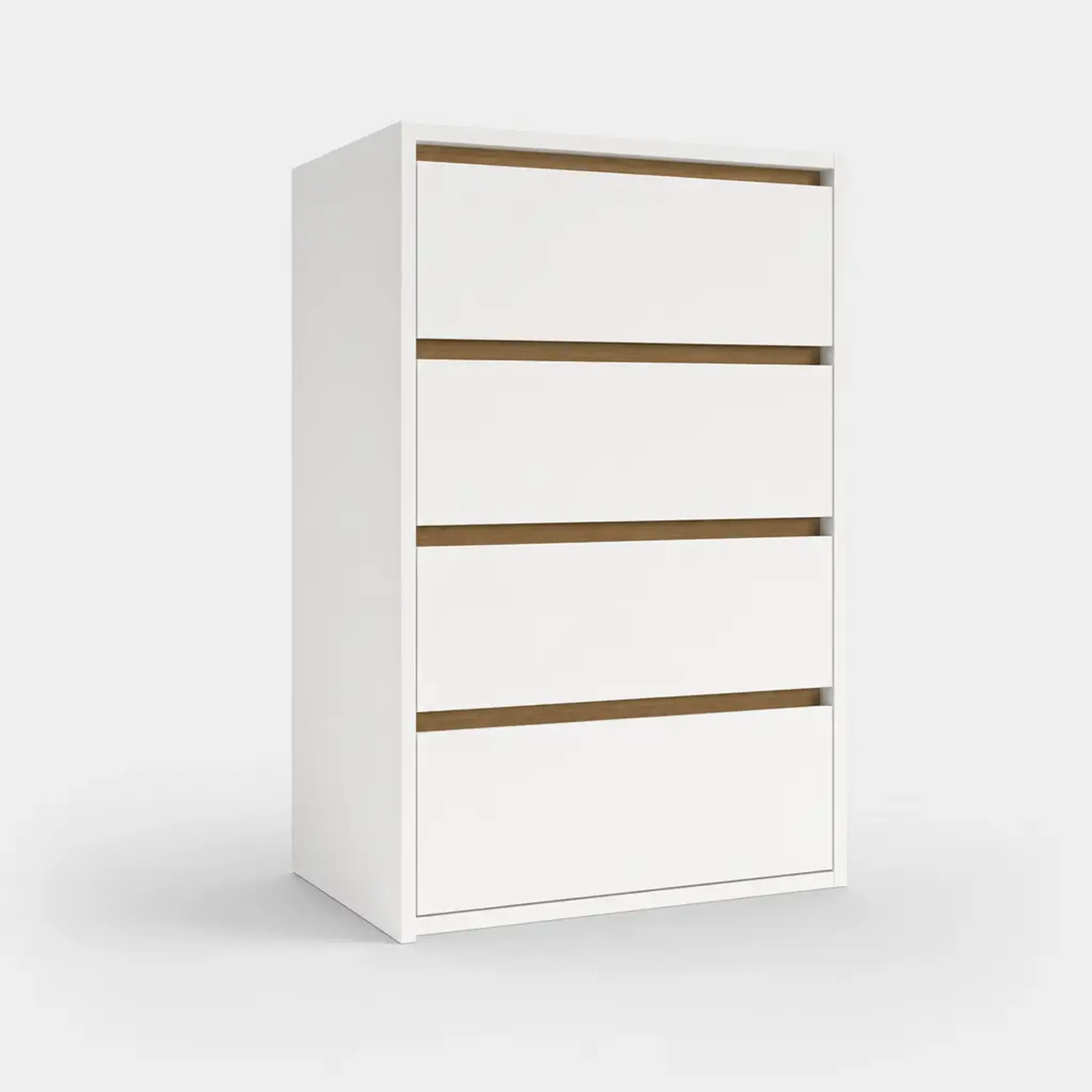 Comoda 4home Ideea K, 60x100x42 cm, 4 sertare, Nimfea Alba/Stejar Artizanal