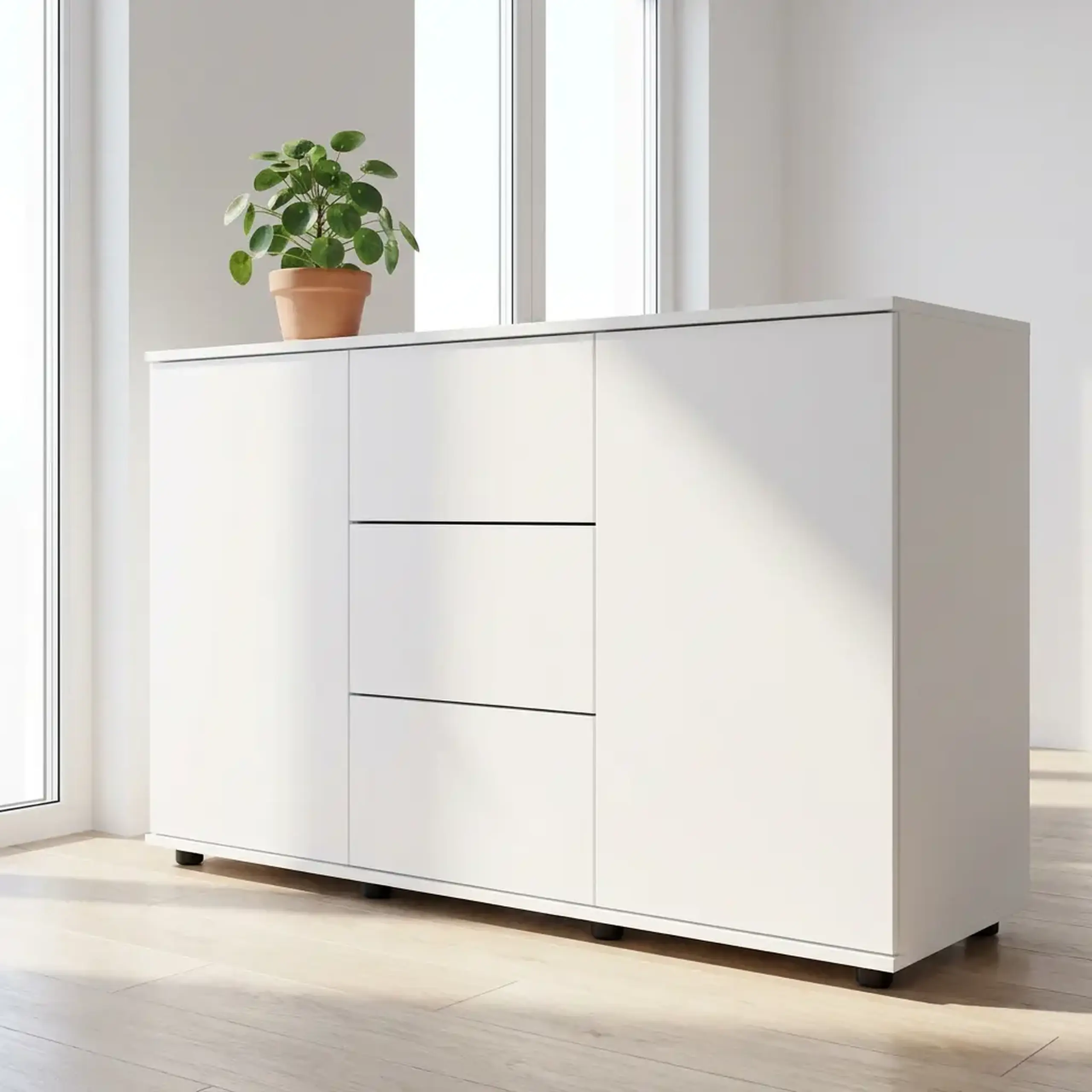 Comoda 4home Solo, 135x80x42 cm, Nimfea Alba/Nimfea Alba