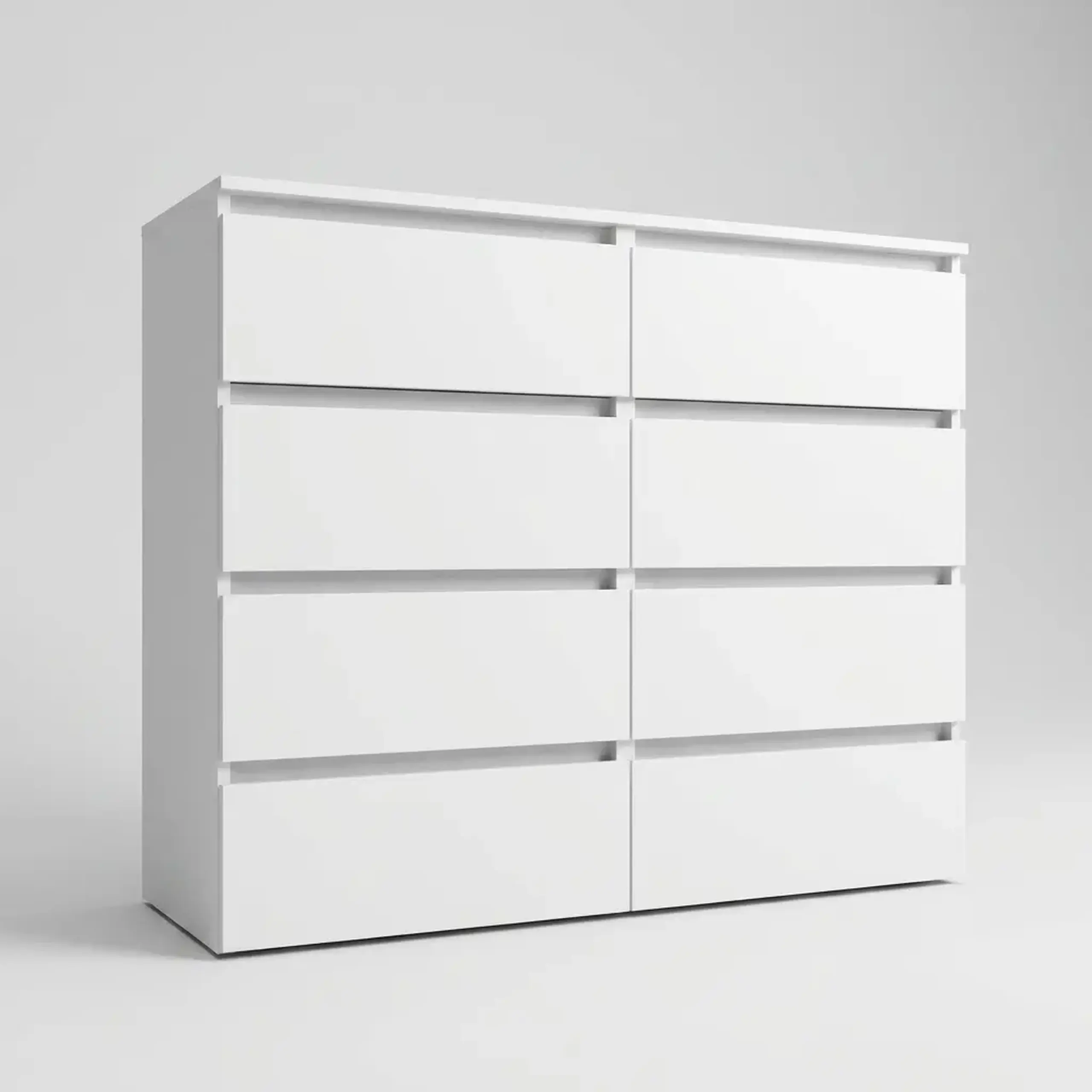 Comoda 4home Ideea K, 100x120x42 cm, 8 sertare, Nimfea Alba/ Nimfea Alba