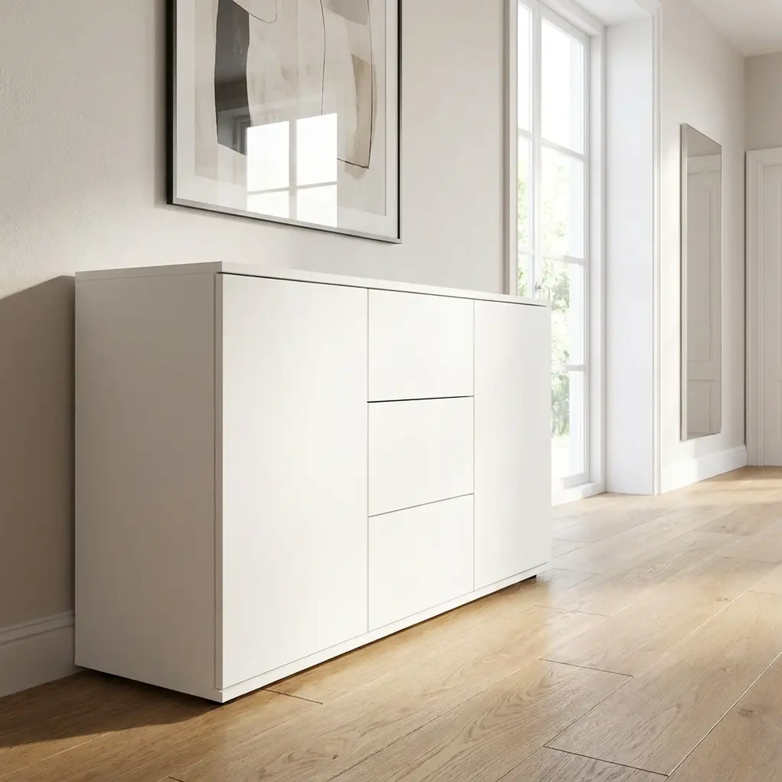 Comoda 4home Solo, 135x80x42 cm, Nimfea Alba/Nimfea Alba