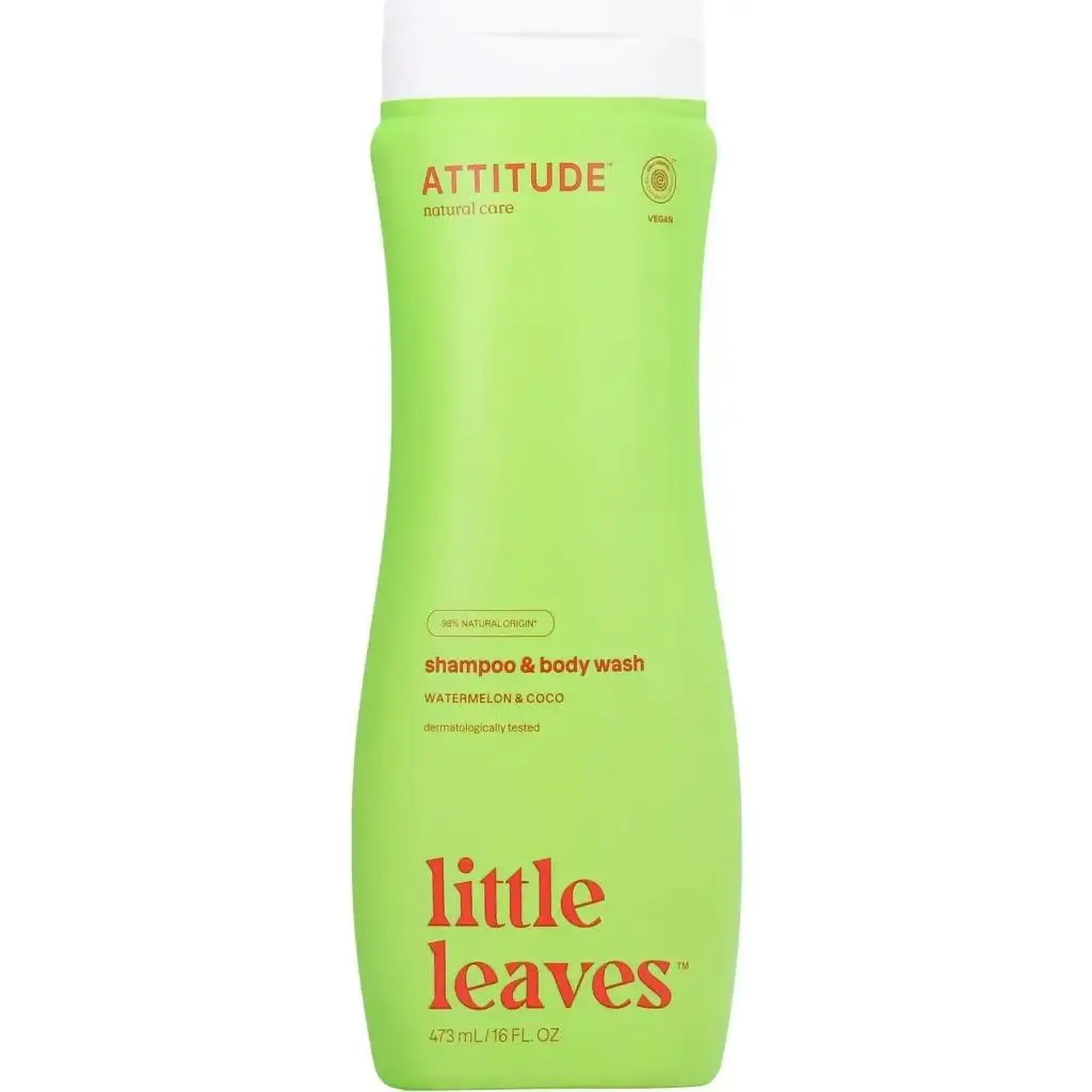 Șampon și gel de duș 2-în-1 Little Leaves Watermelon & Coco, 473 ml — ATTITUDE