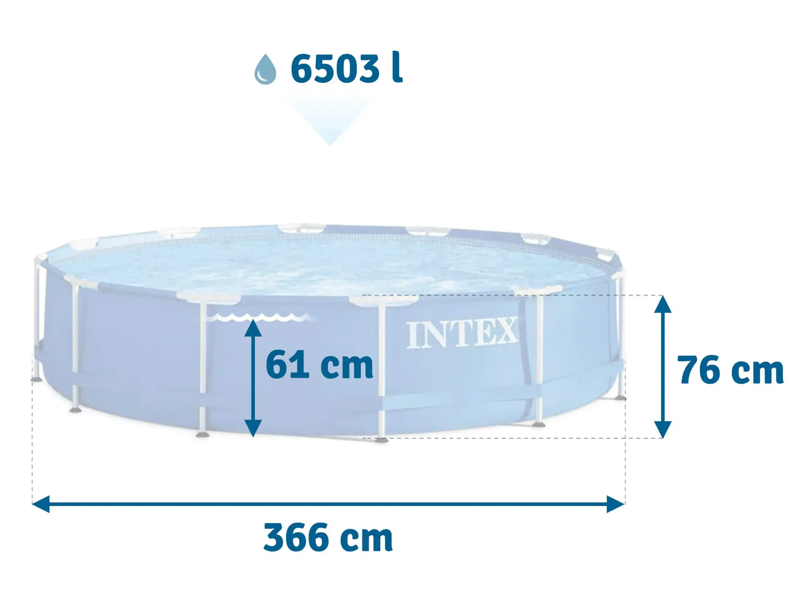 Piscina Intex 28210, сadru metalic, 366 x 76 cm, fara pompa de filtrare