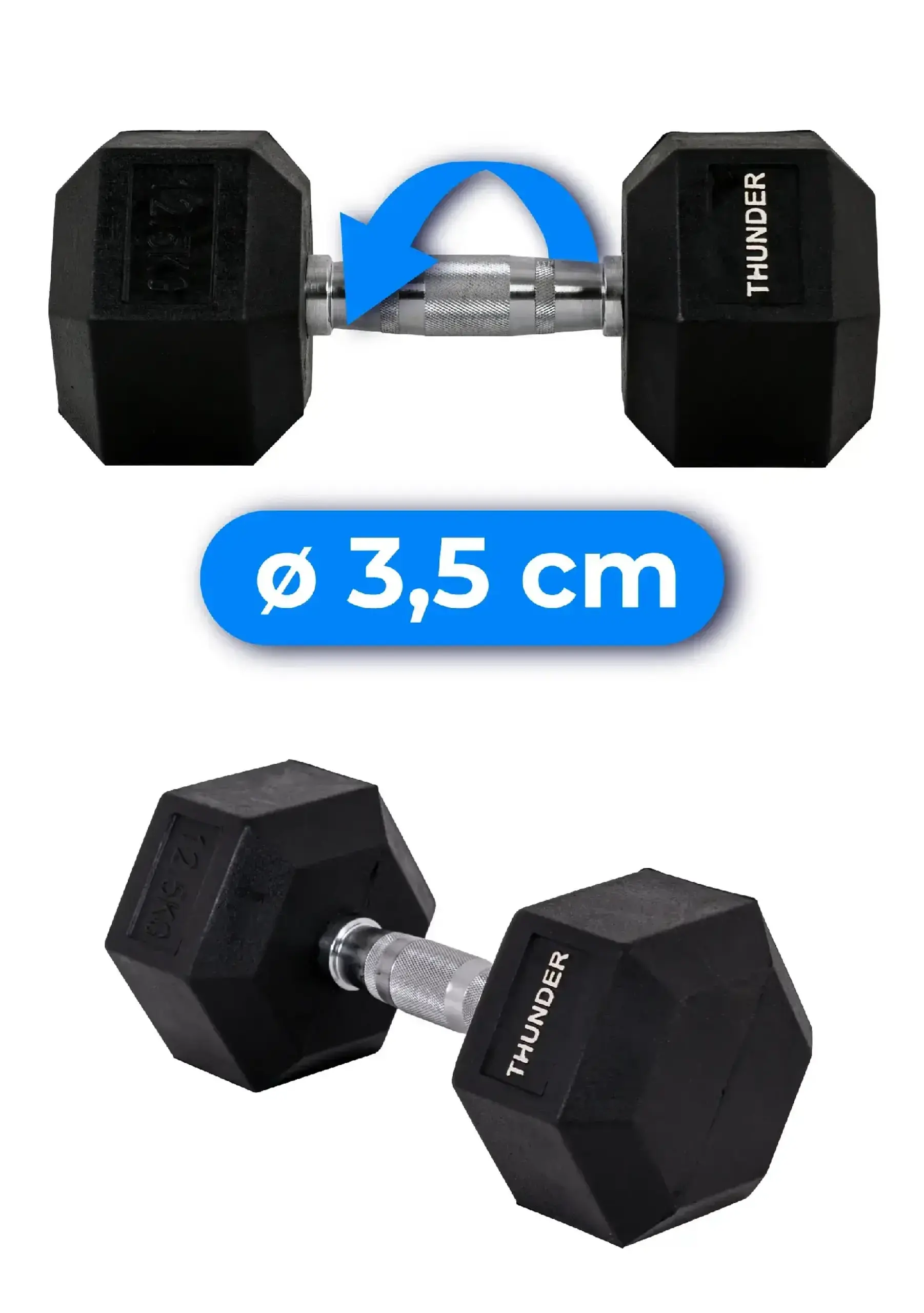 Gantera HEXAGONAL DUMBBELLS Thunder 12,5KG