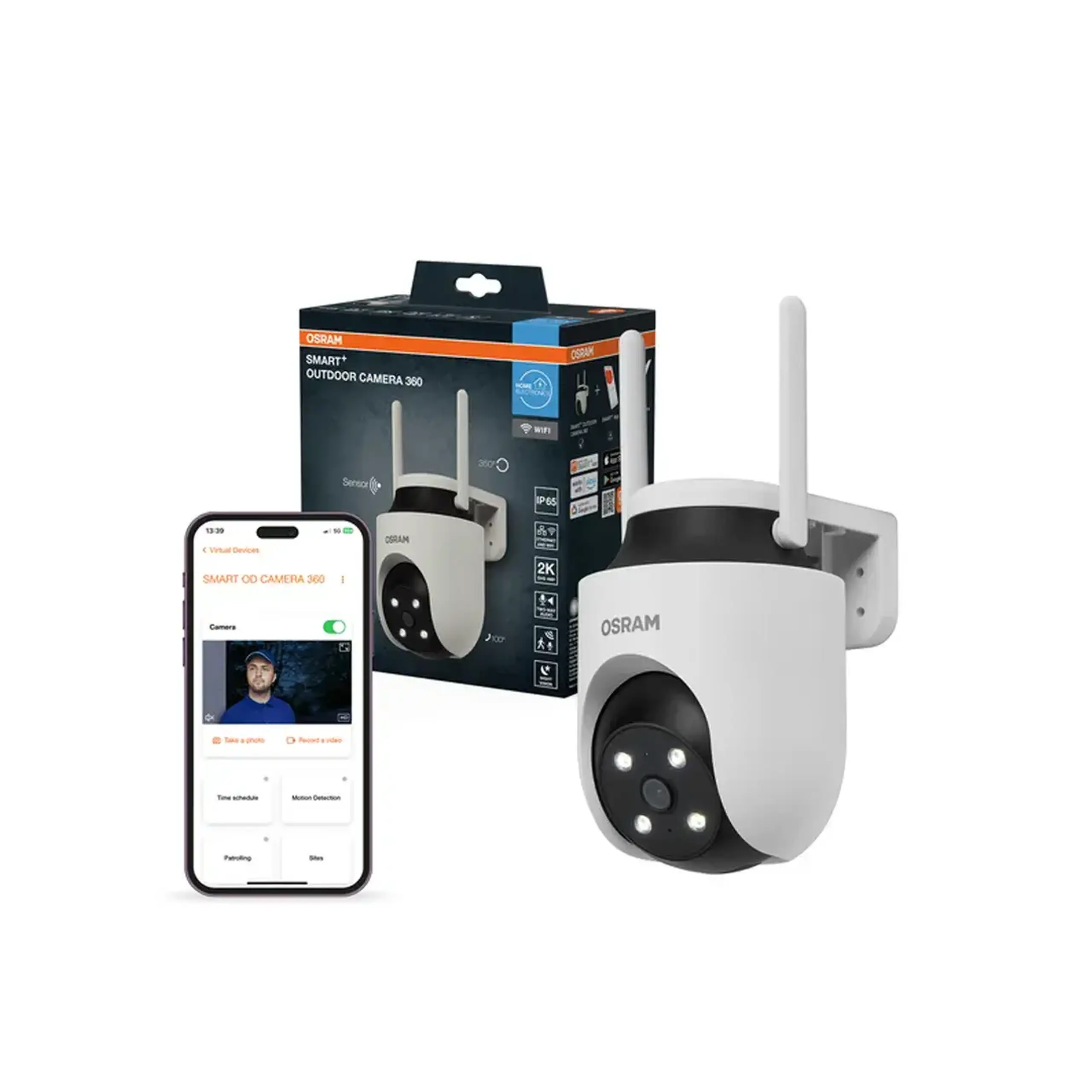 Cameră de supraveghere video 360° IP65 Interior OSRAM