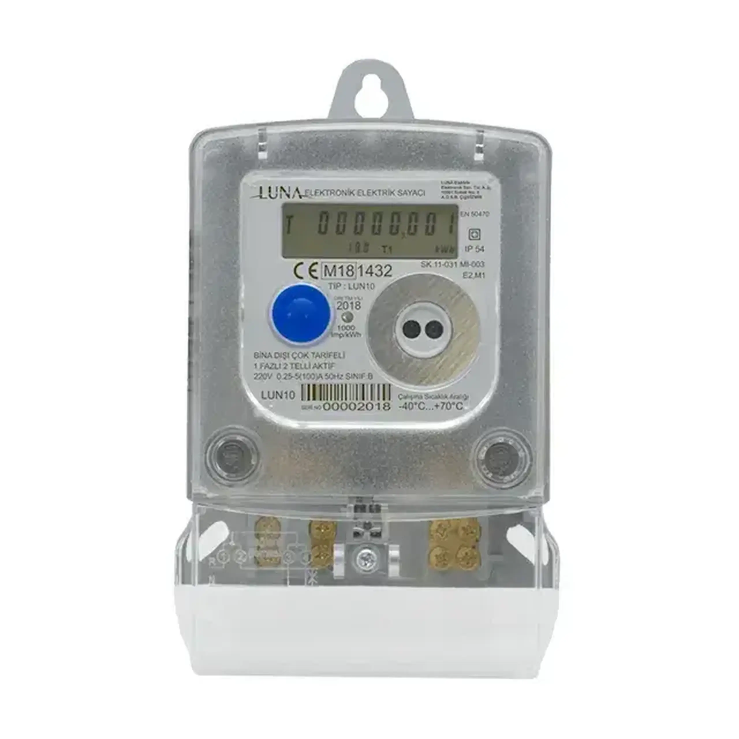 Contor electric LUNA LUN10 monofazat 100 A 220 V IP54