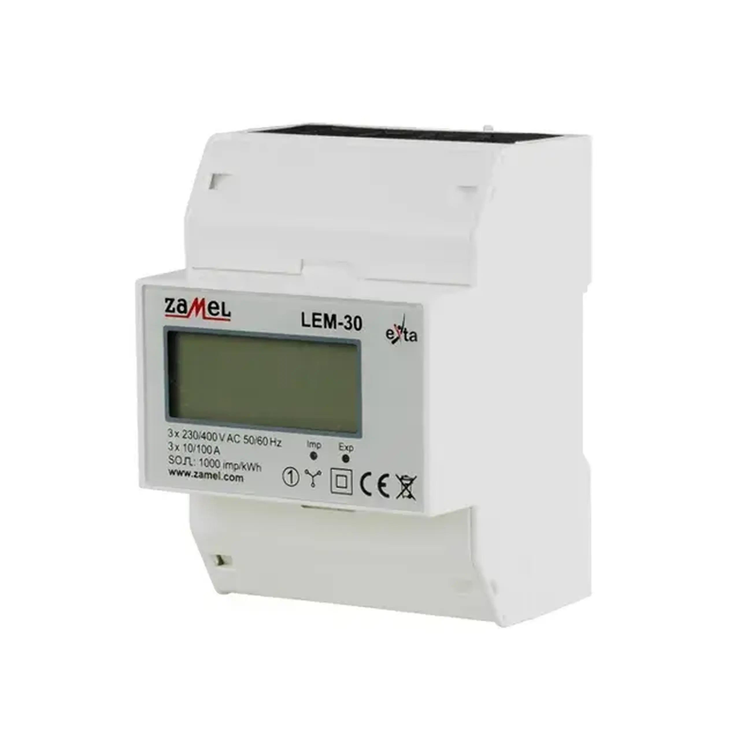 Contor electric LEM-30 Trifazat 10/100 A 380 V IP20 Zamel