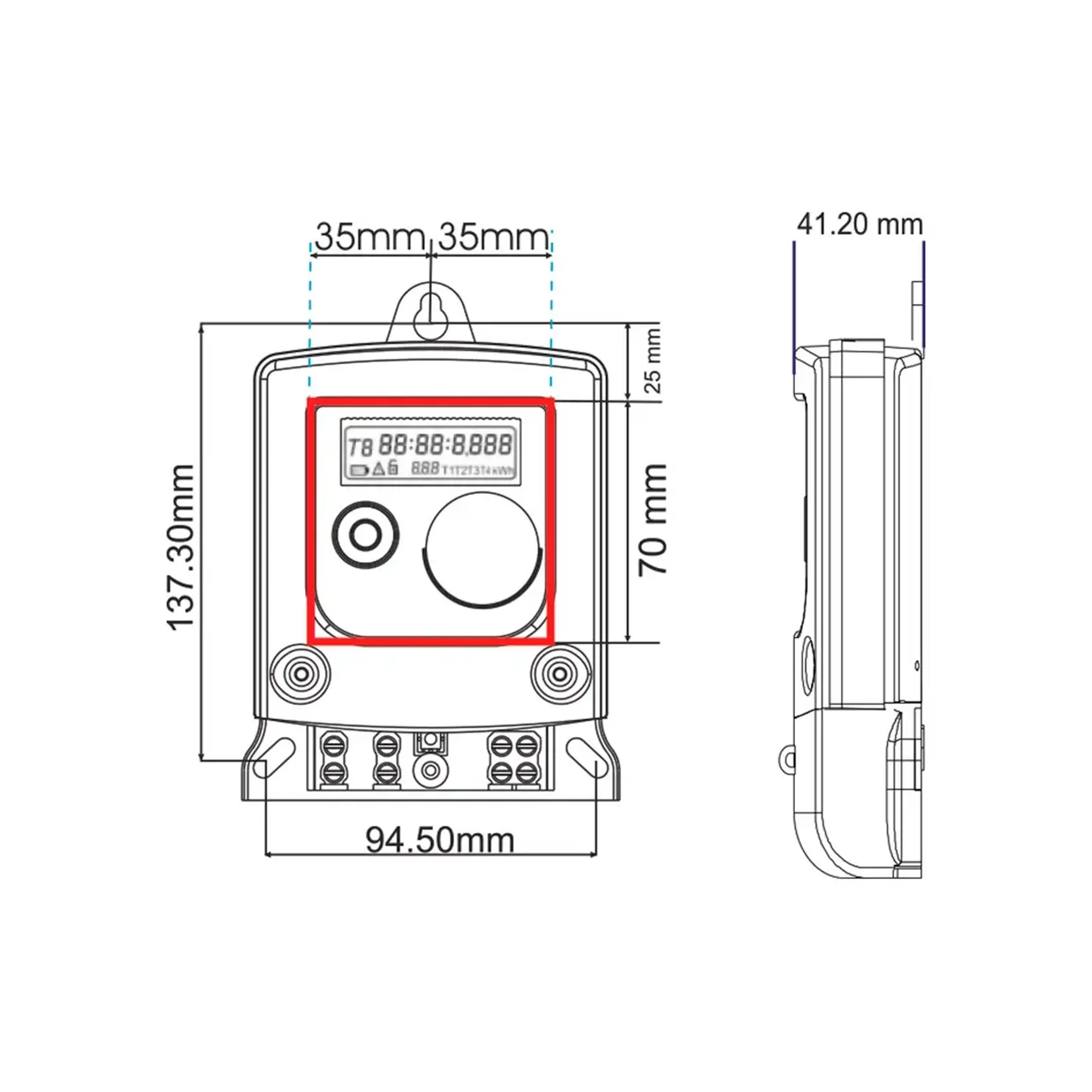 Contor electric LUNA LUN10 monofazat 100 A 220 V IP54