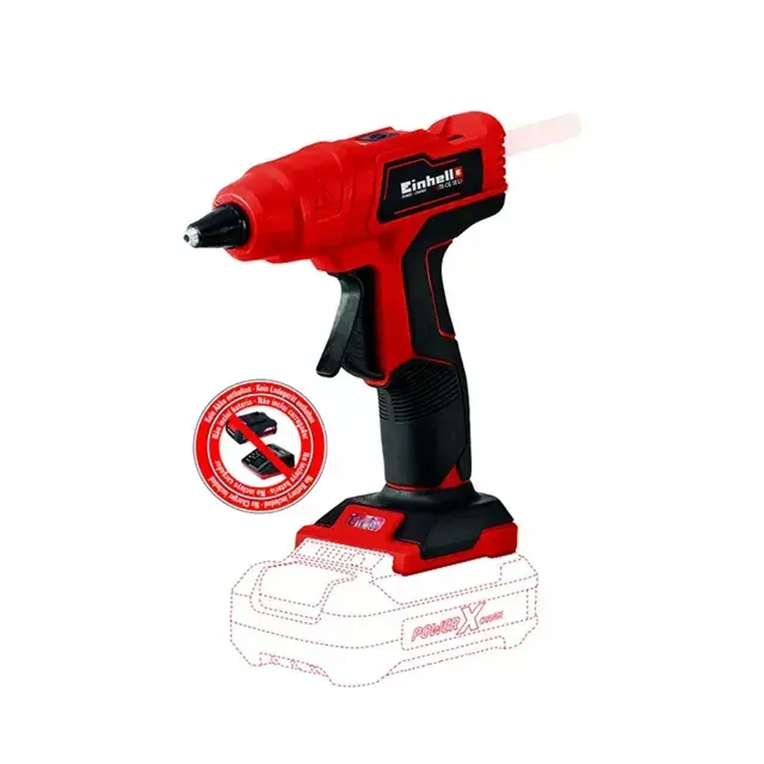 Pistol de lipit cu acumulator (fără acumulator) TE-CG 18V Li PXC SOLO 182 x 60 mm 18 V 120 °С Einhell
