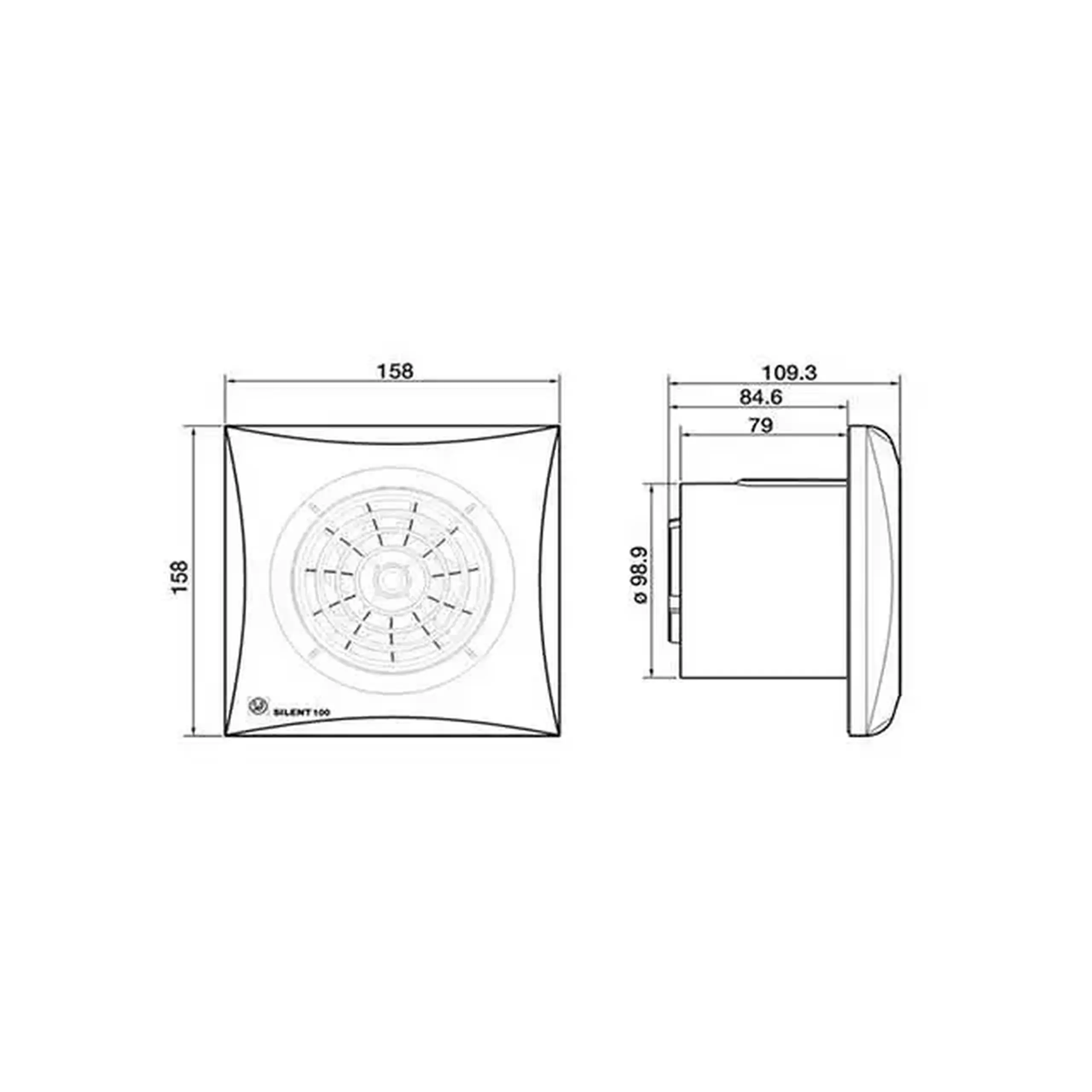 Ventilator axial Silent CZ SILVER 8 W 220 - 240 V 95 m3/h 2400 rot/min