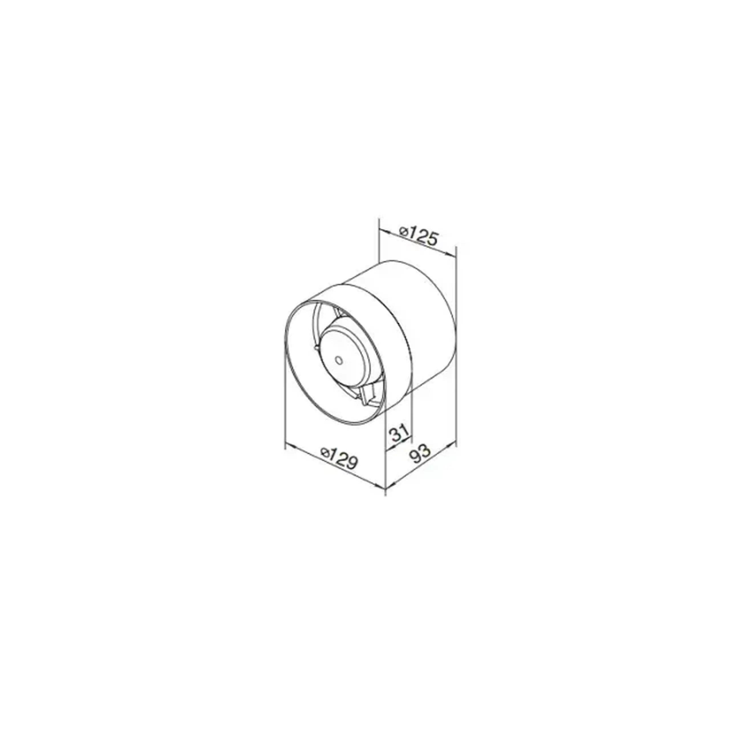 Ventilator INTRO BIS 125K L 16 W 230 V 185 m3/h 2400 rot/min Ventika