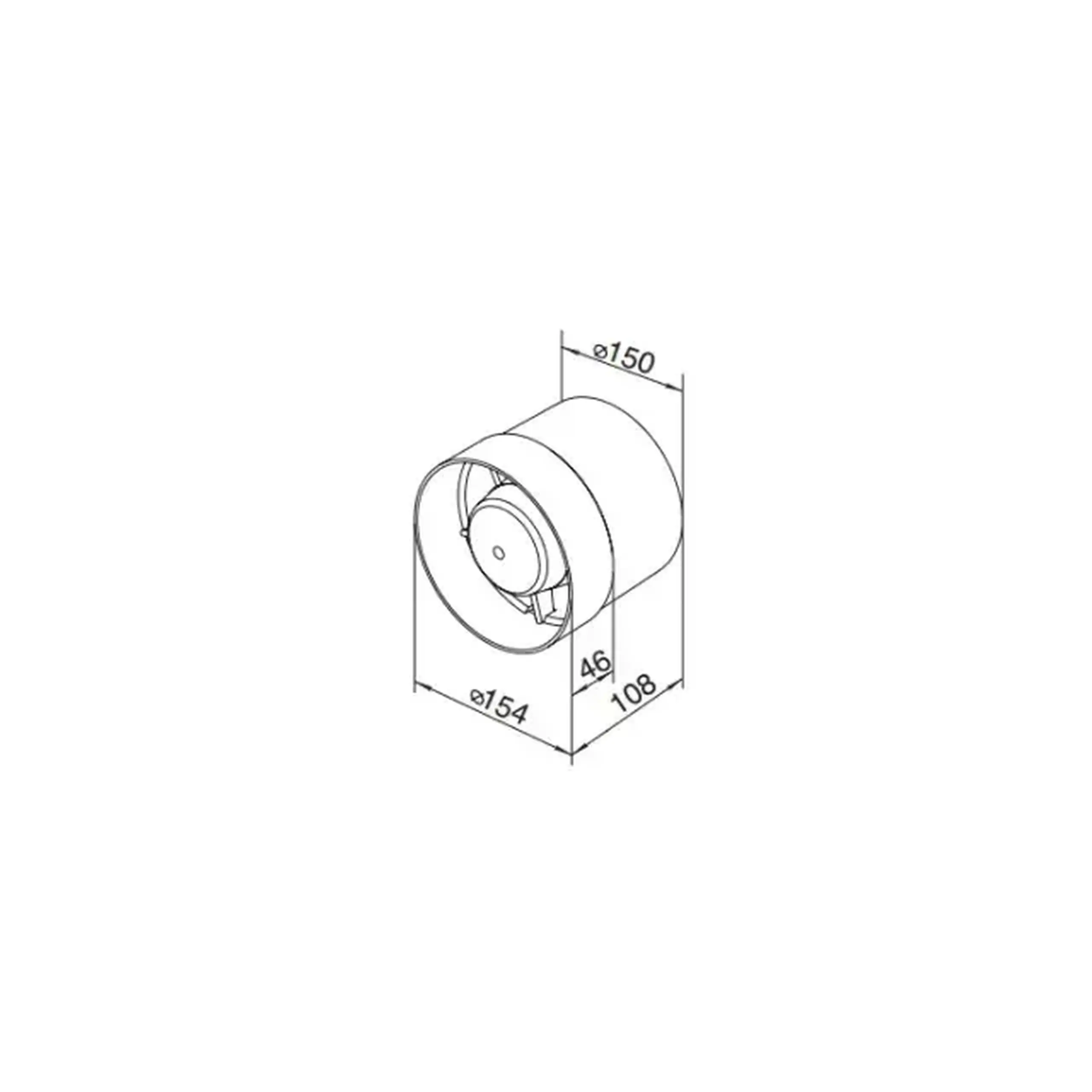Ventilator INTRO BIS 150K L 24 W 220 - 240 V 298 m3/h 2400 rot/min Ventika
