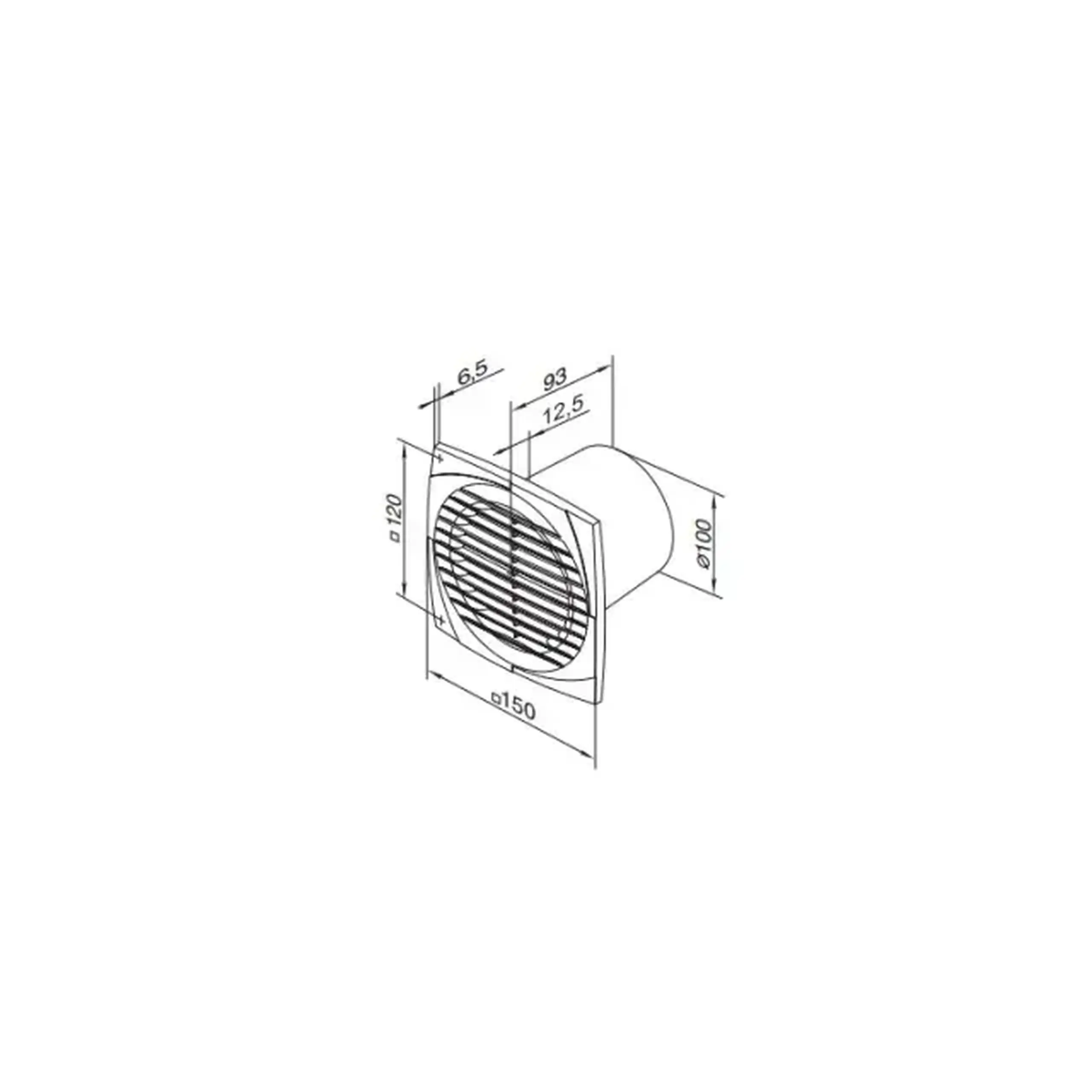 Ventilator Ventika SIMPLE D 100 D 14 W 230 - 240 V 95 m3/h 2300 rot/min