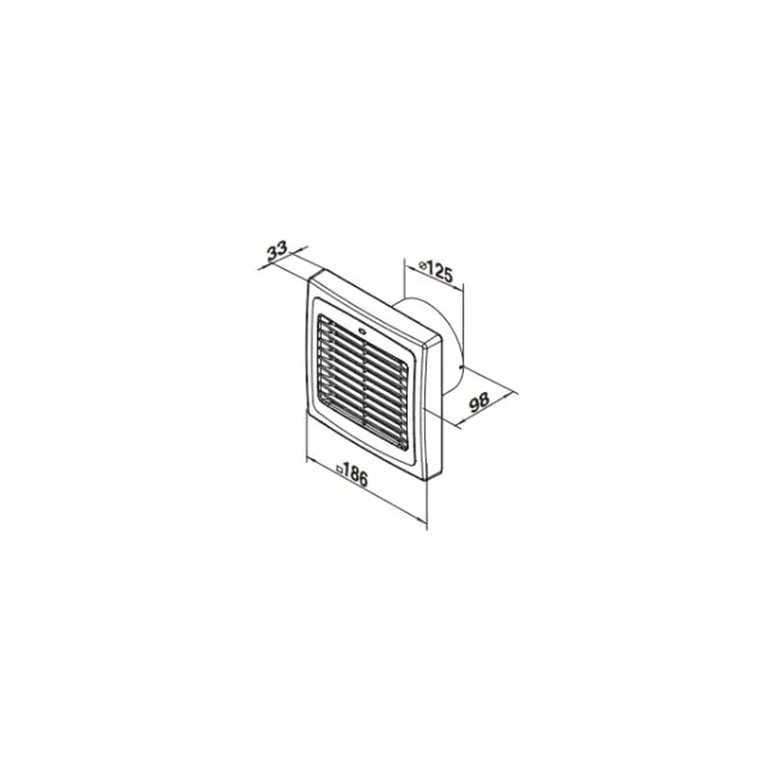 Ventilator Ventika MATIC D 125 AA 22 W 220 - 240 V 185 m3/h 2400 rot/min