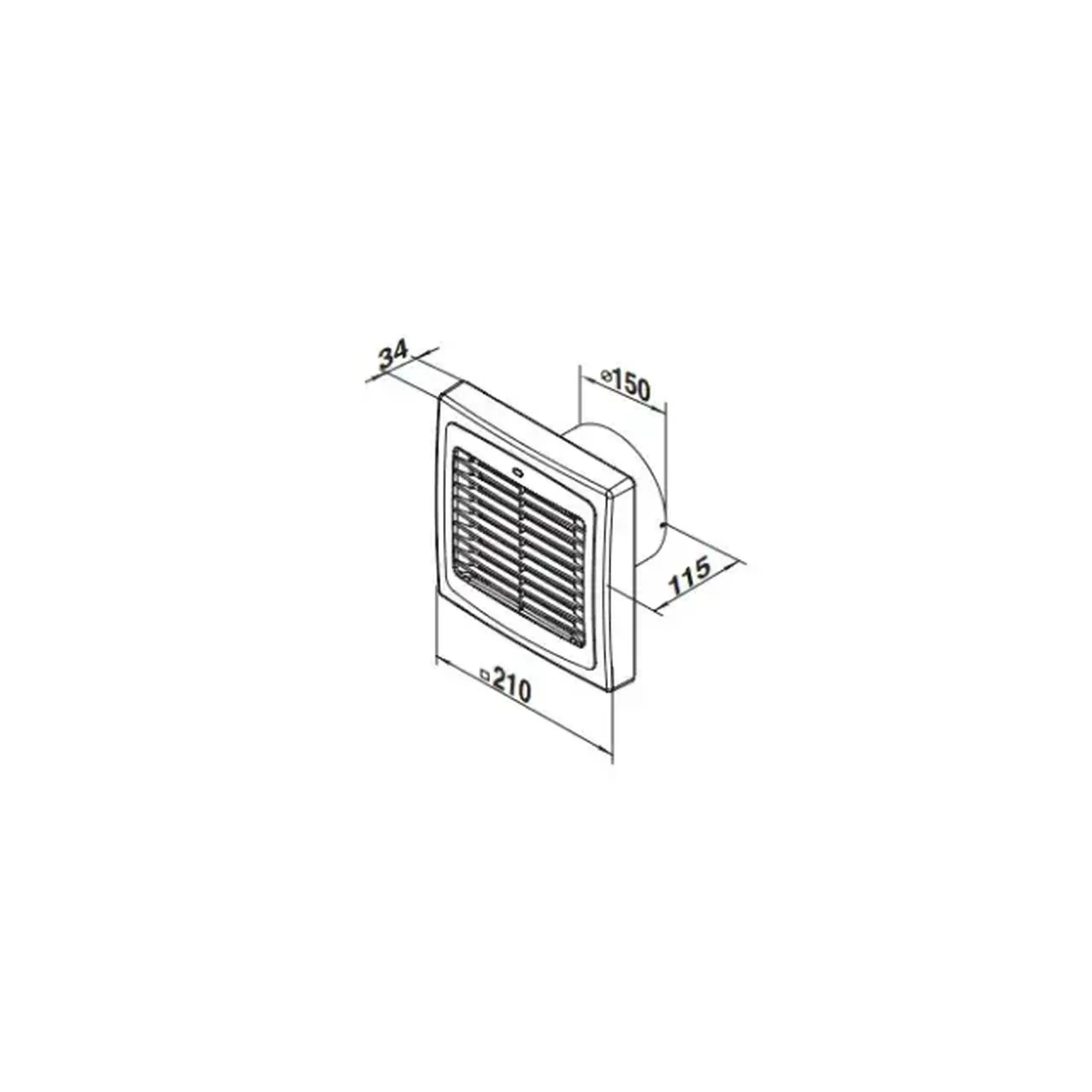 Ventilator Ventika MATIC D 150 AA 26 W 220 - 240 V 295 m3/h 2400 rot/min