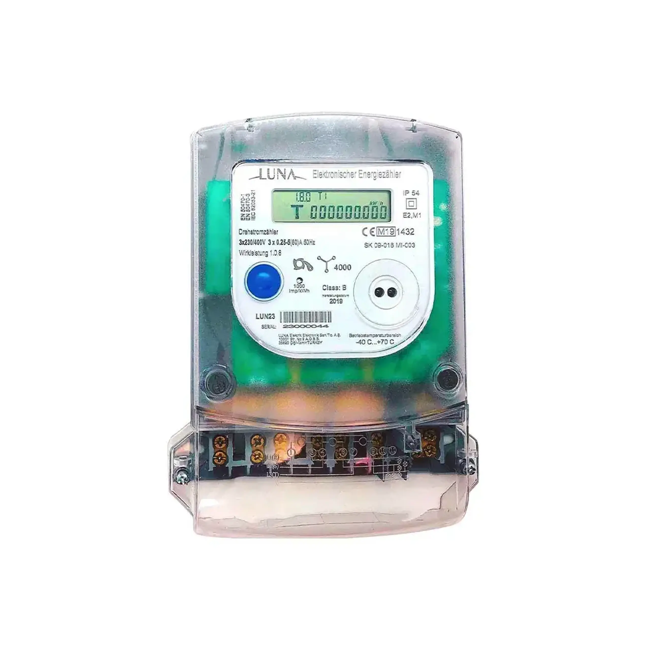 Contor electric trifazat LUN23 Trifazat 5 - 100 A 220 - 400 V IP54 LUNA - Tensiune (V) 230 - 400 V
