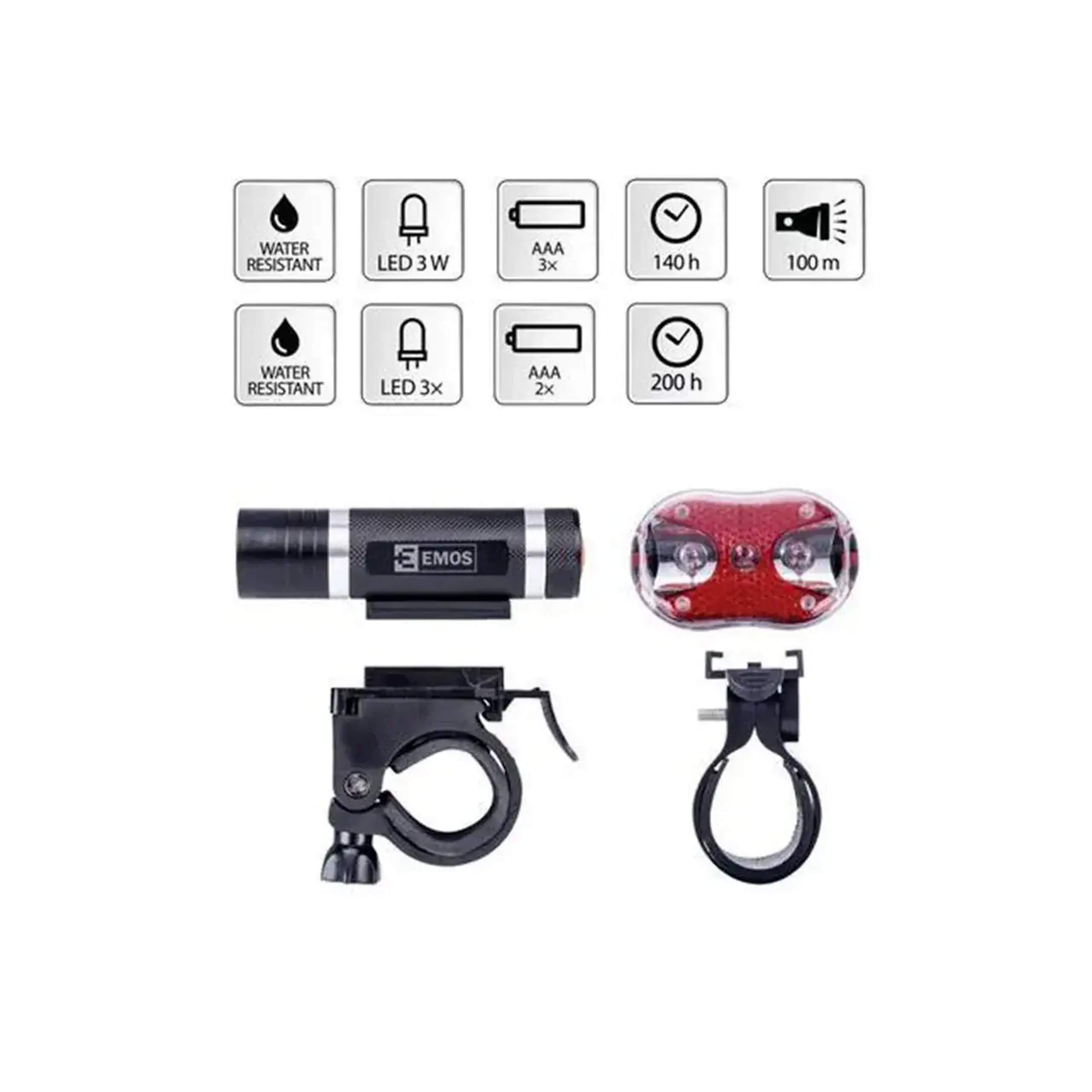Set iluminare led pentru bicicletă EMOS P3920 150 lm 200 Ah