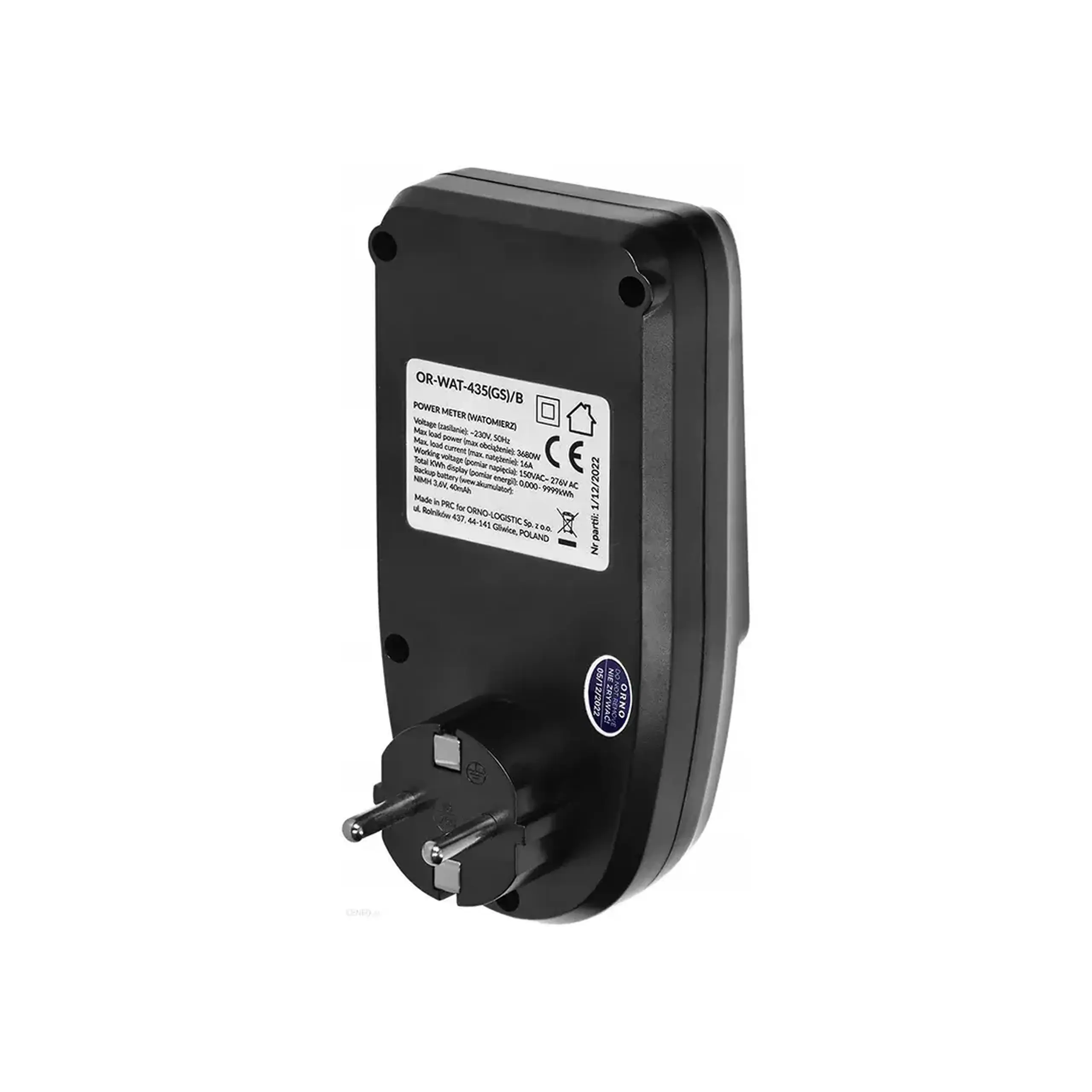 Contor digital cu priză 16 A 220 - 240 V IP20 ORNO