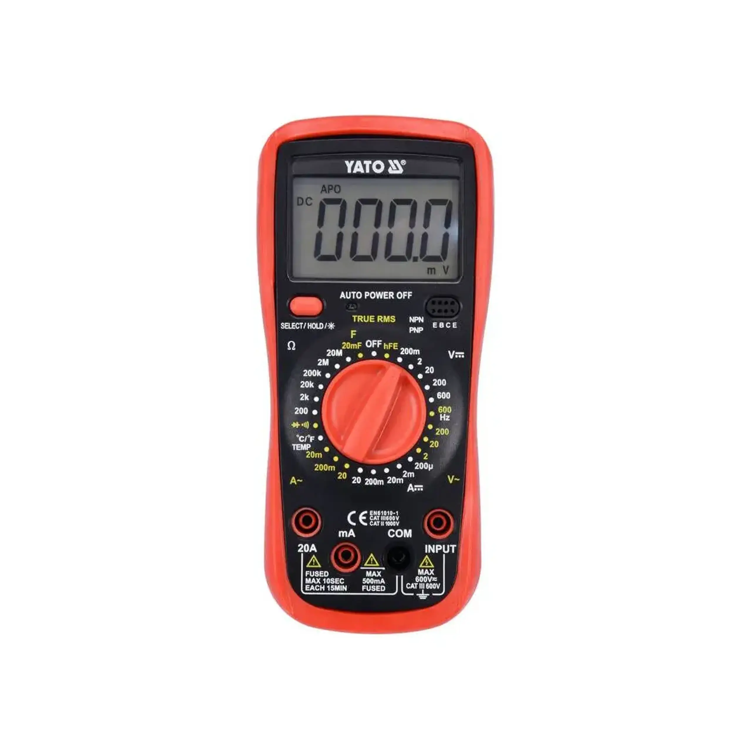 Multimetru digital TRUE RMS 0 - 20 A 0 - 600 V Yato - Dimensiuni (L x W x H x Ø) 89 x 89 x 55 mm