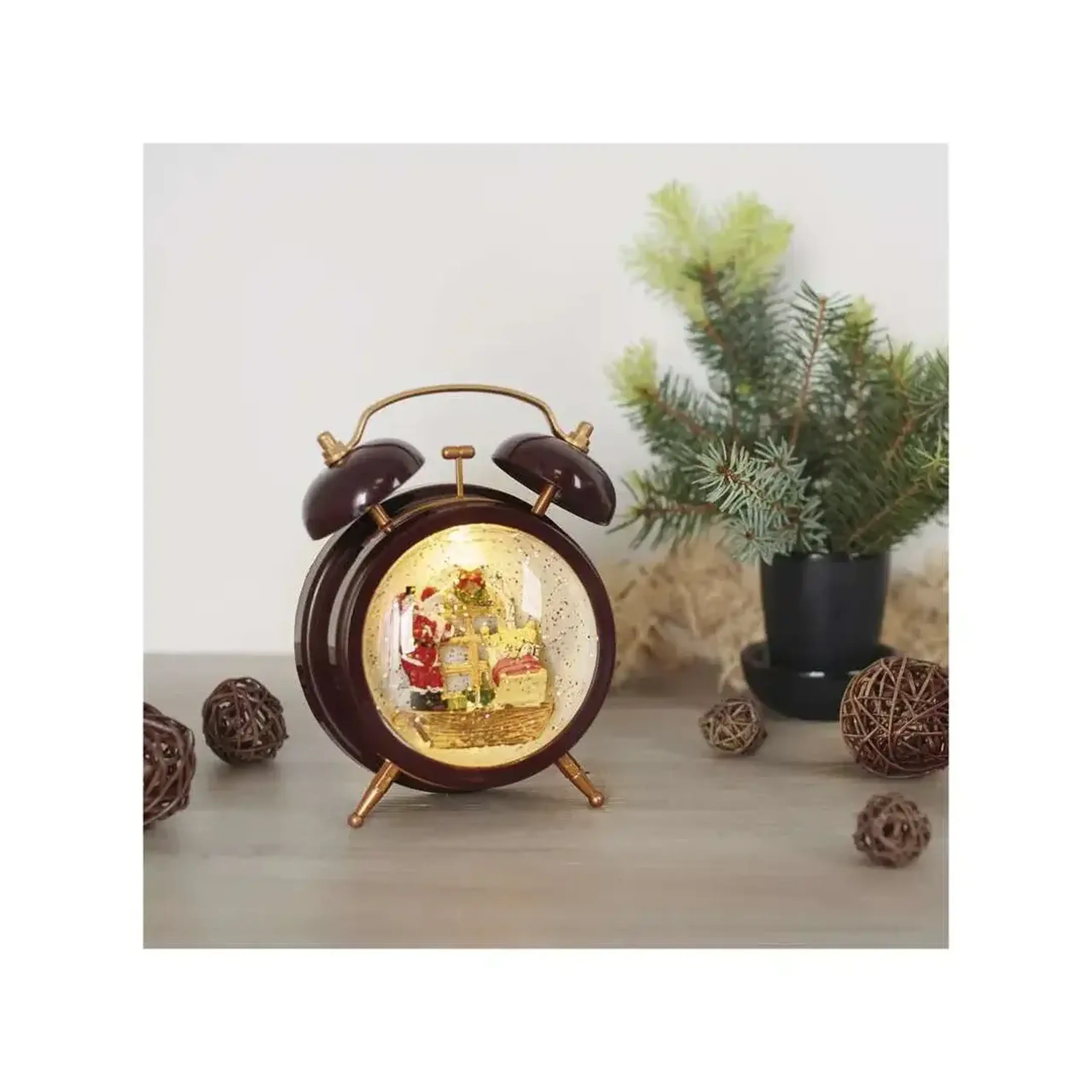 Decor de crăciun "Ceas deșteptător" 14 x 8 x 19 cm 3000 K 4.5 V DC IP20 LED EMOS