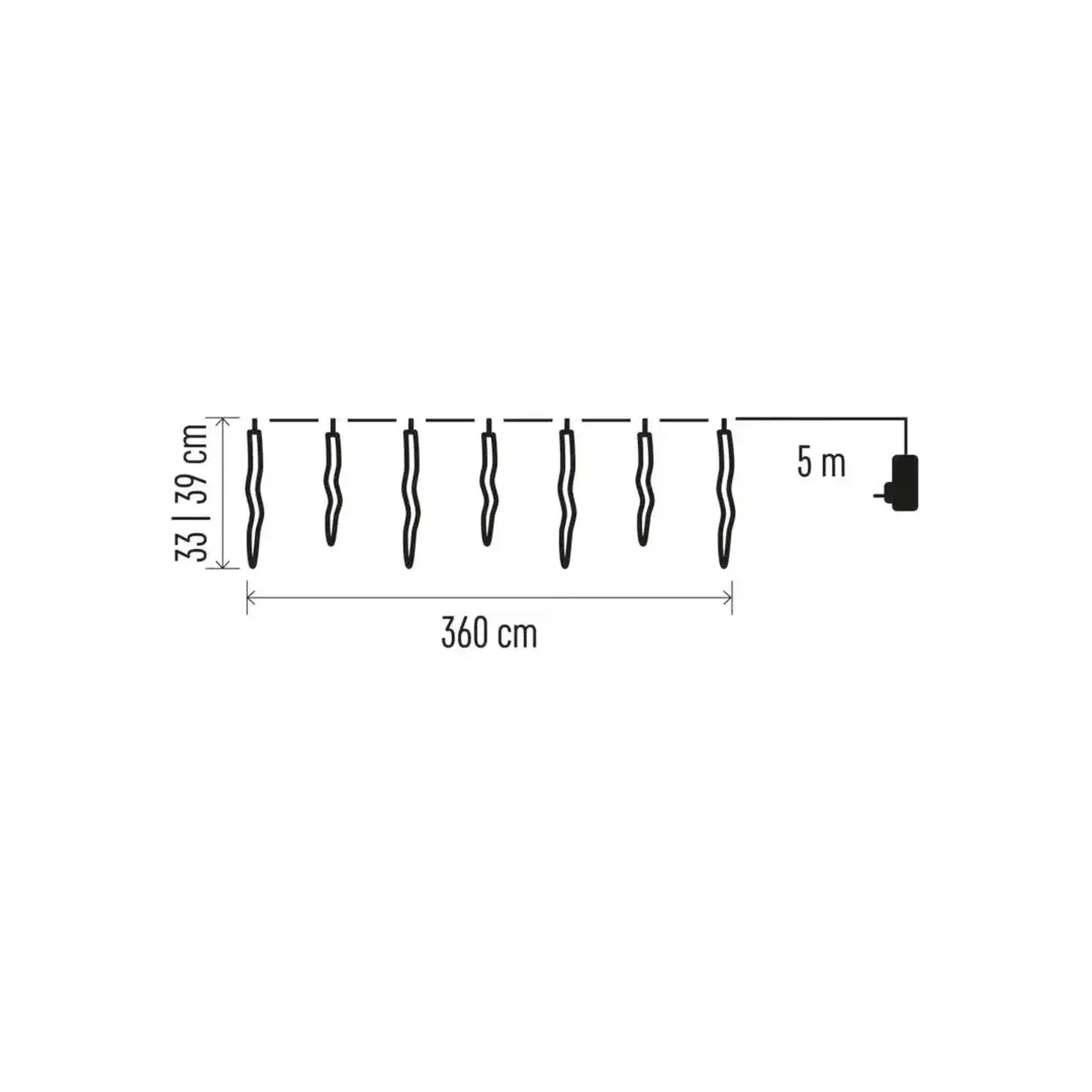 Ghirlandă "12 țurțuri" 6 W 3.6 m 6500 K 220 - 240 V IP44 LED EMOS