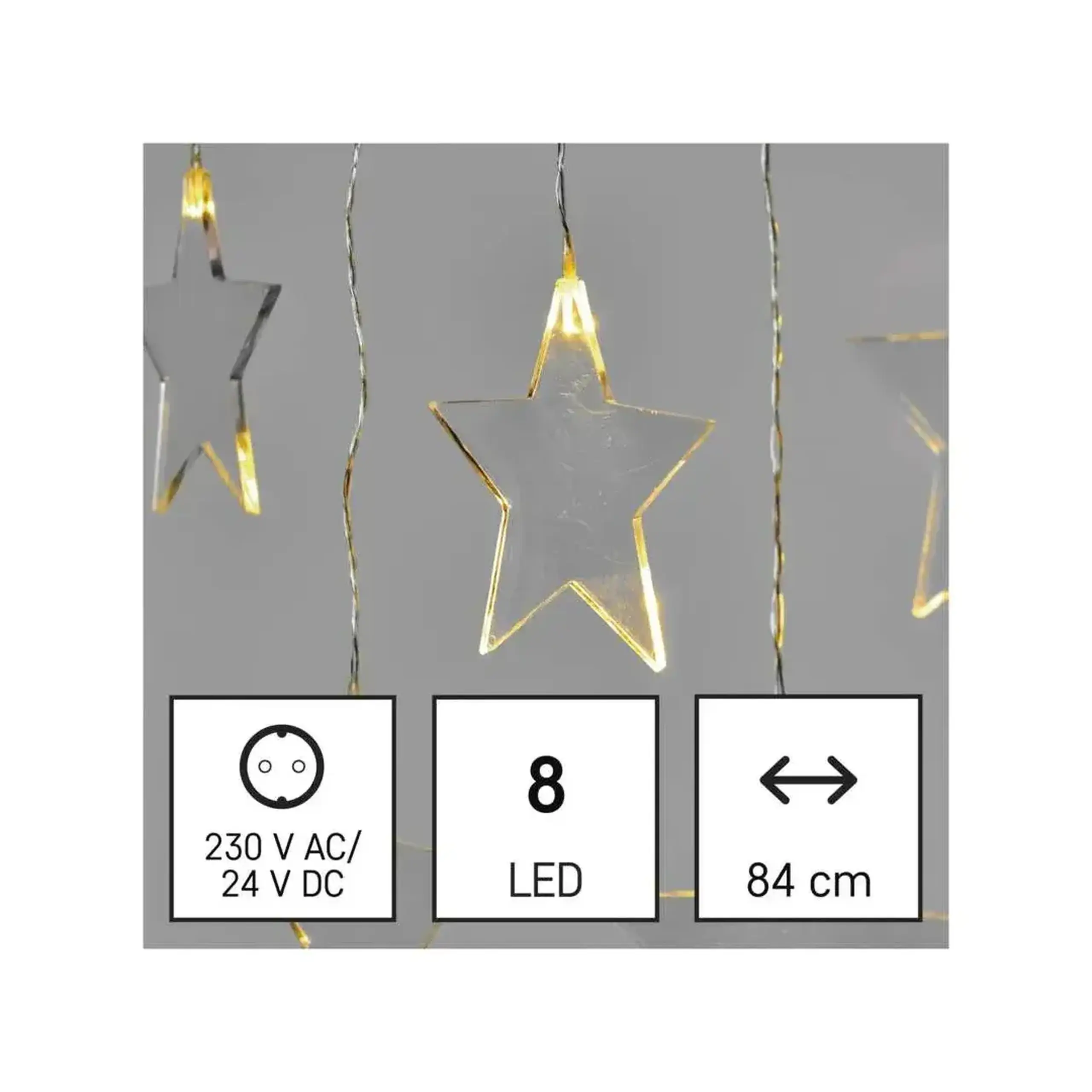 Ghirlandă "Cortină-Stele" 3.6 W 84 x 45 cm 3000 K 220 - 240 V IP44 LED EMOS