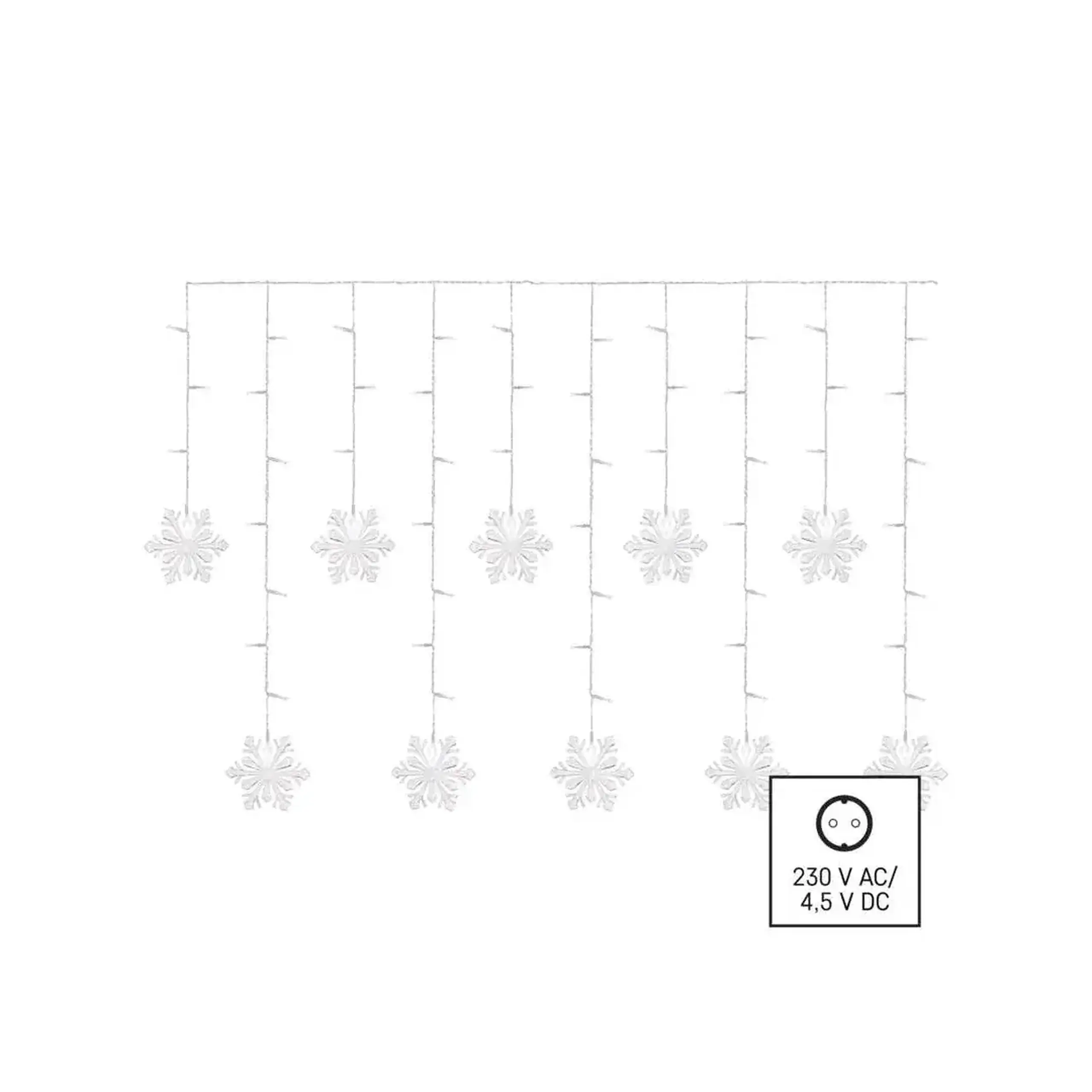Ghirlandă "Cortină-Fulgi" 135 x 50 cm 6500 K 220 - 240 V IP44 LED EMOS
