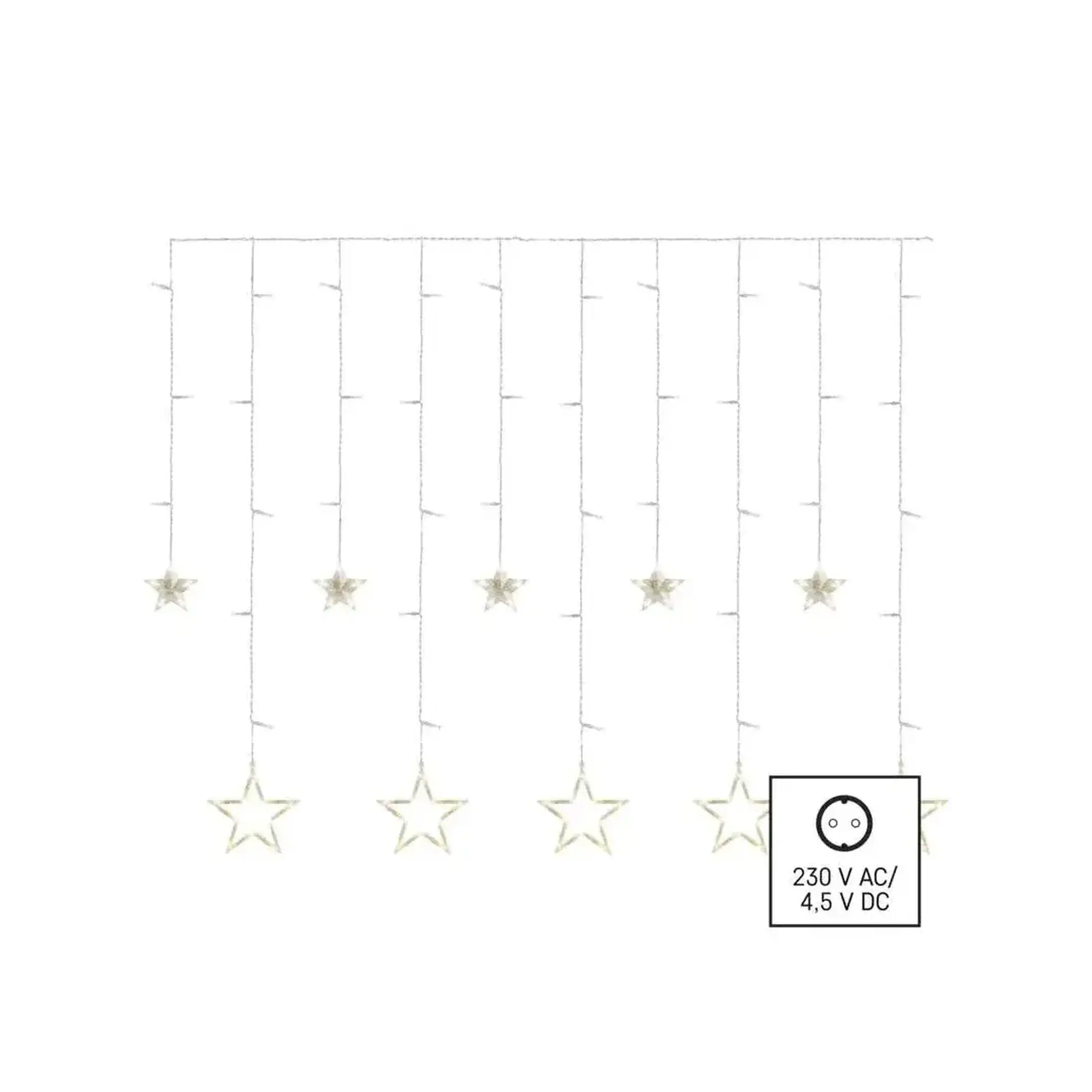 Ghirlandă "Cortină-Stele" 185 x 105 cm 3000 K 220 - 240 V IP44 LED EMOS