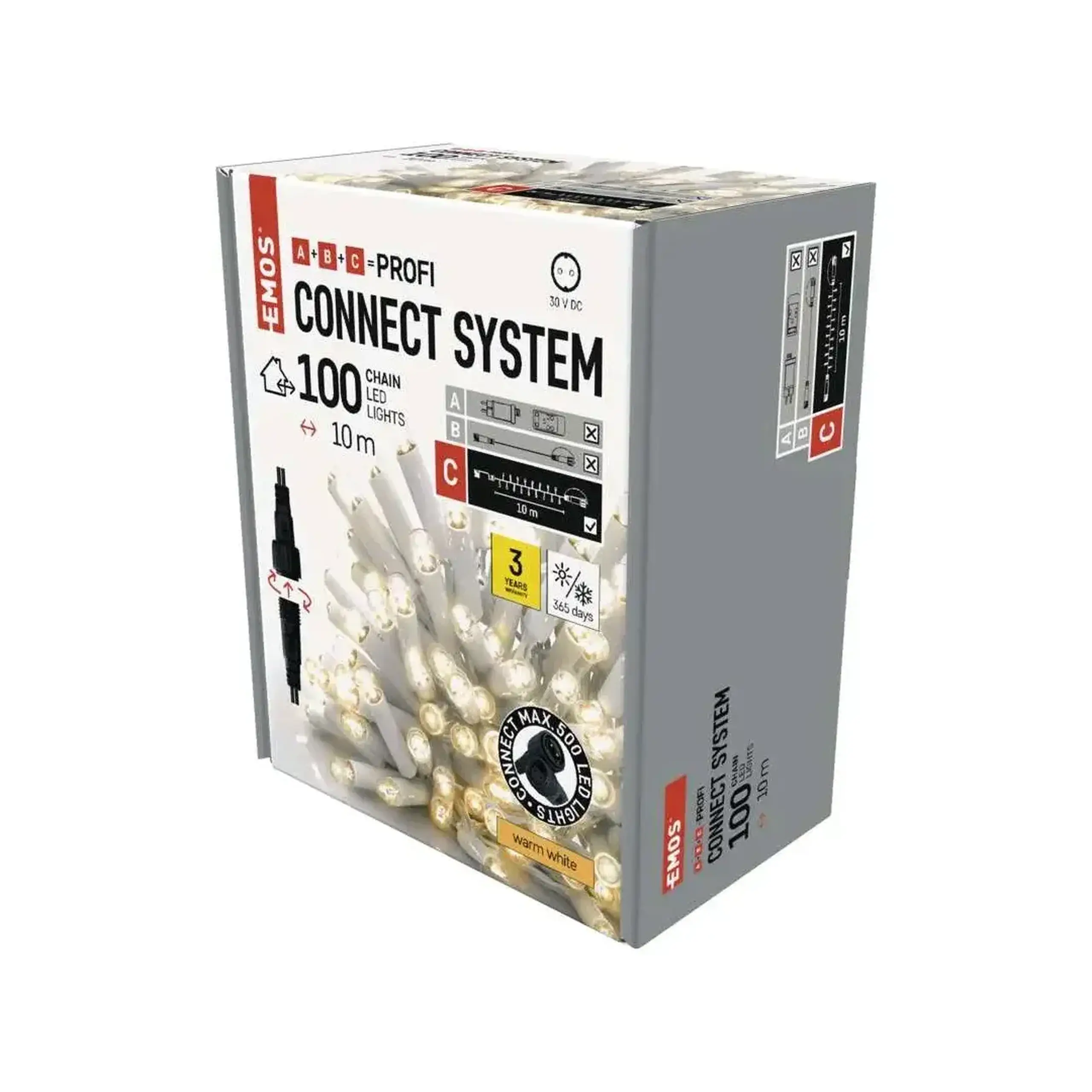 Ghirlandă PROFI 6 W 10 m 3000 K 30 V DC IP44 LED EMOS - Alb cald