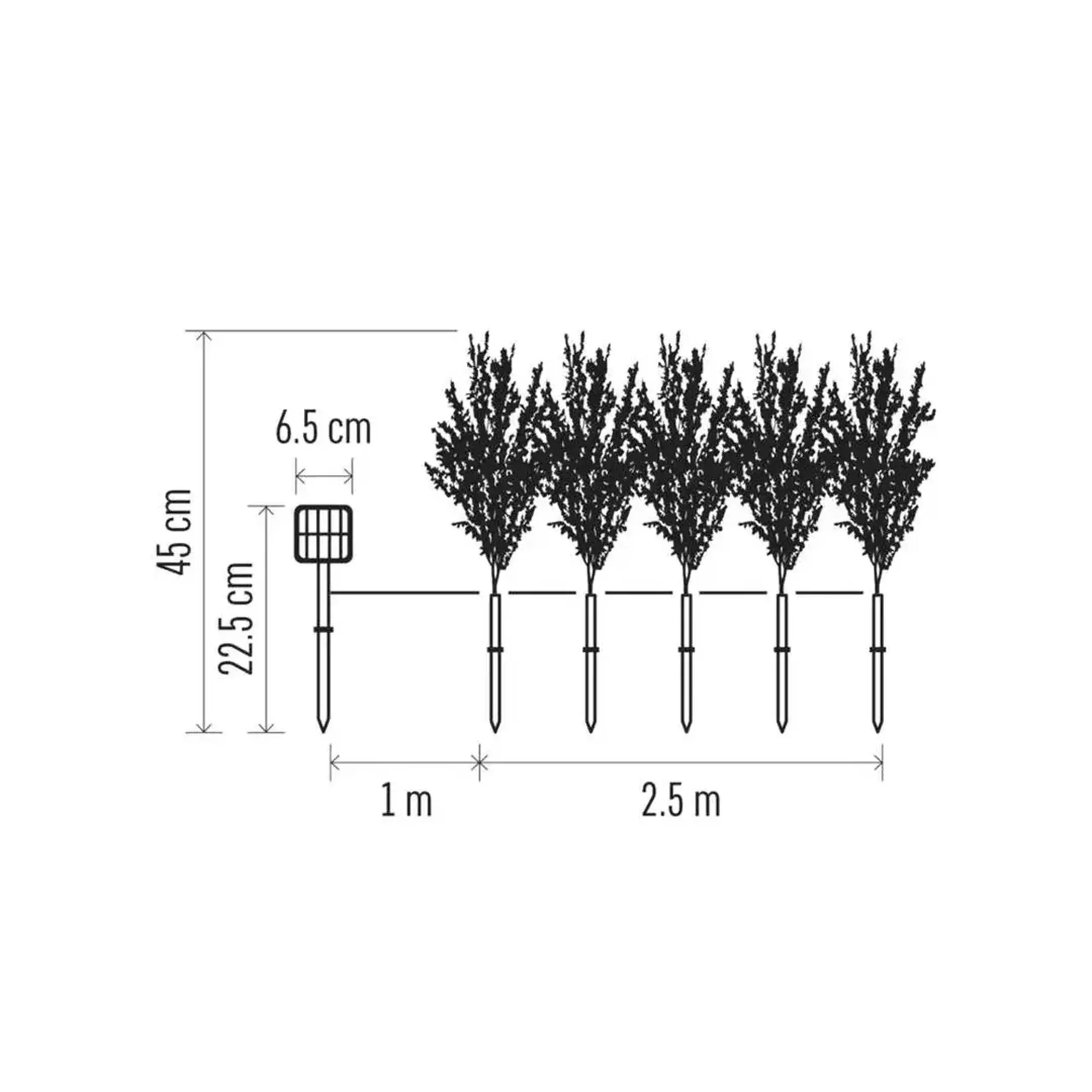 Crenguțe decorative cu panou solar 200 x 450 mm 3000 K 1.2 V DC IP44 LED EMOS