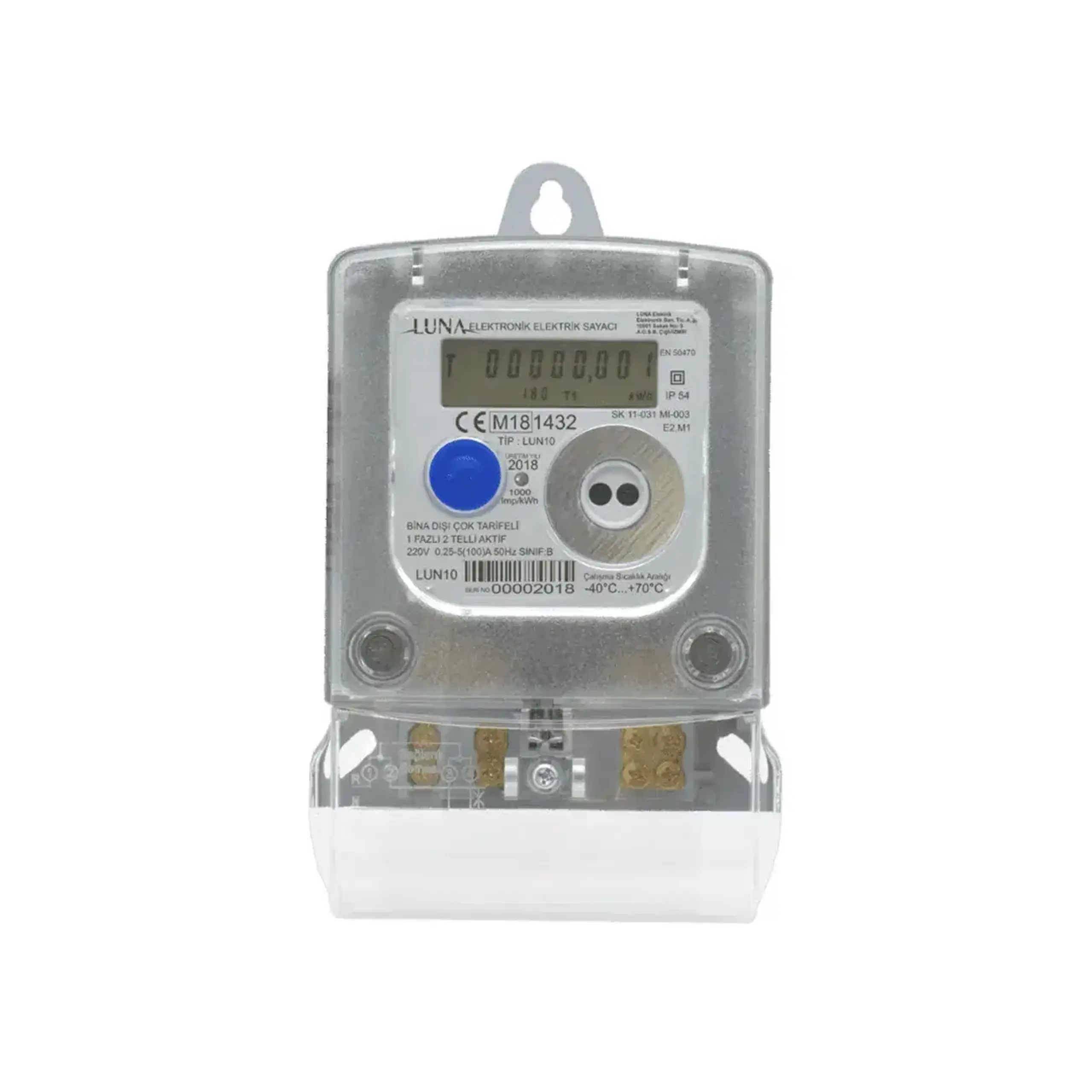 Contor electric LUN10F Monofazat 100 A 220 - 240 V IP54 LUNA