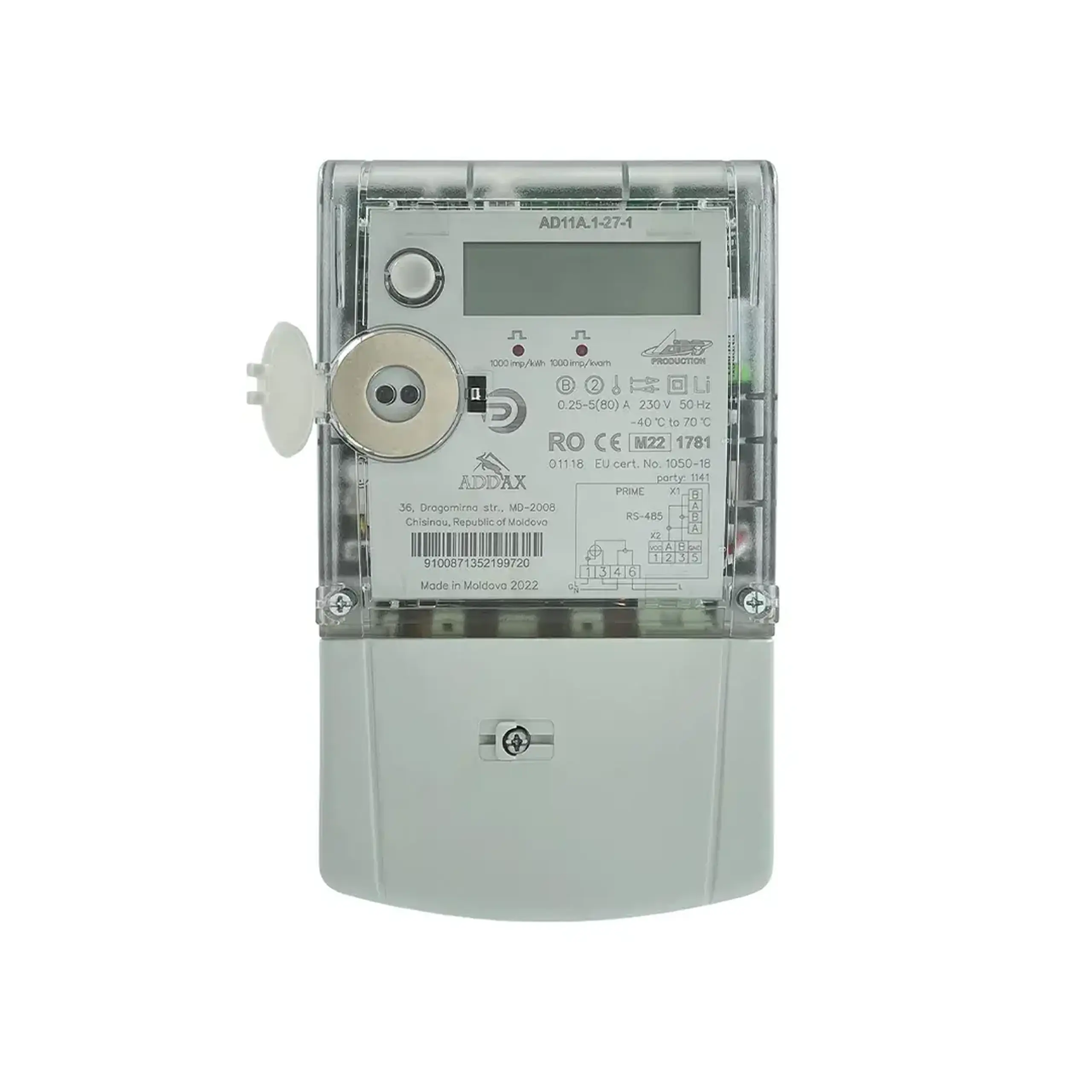 Contor bidirecțional AD11A.1-27-1 80 A 220 - 240 V Addax