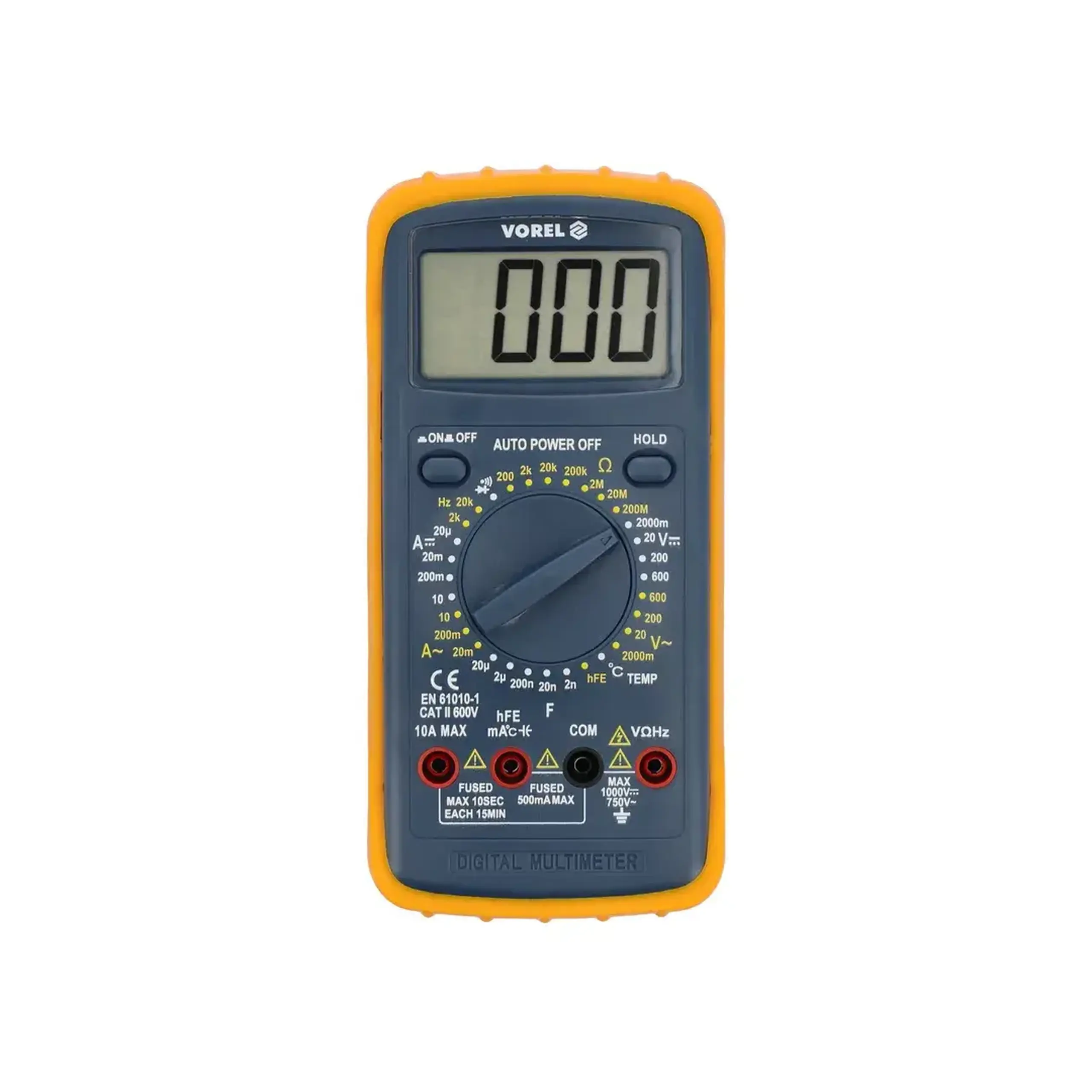 Multimetru digital 0 - 10 A 600 V AC/DC Vorel - Curent (A) 0 - 10 A