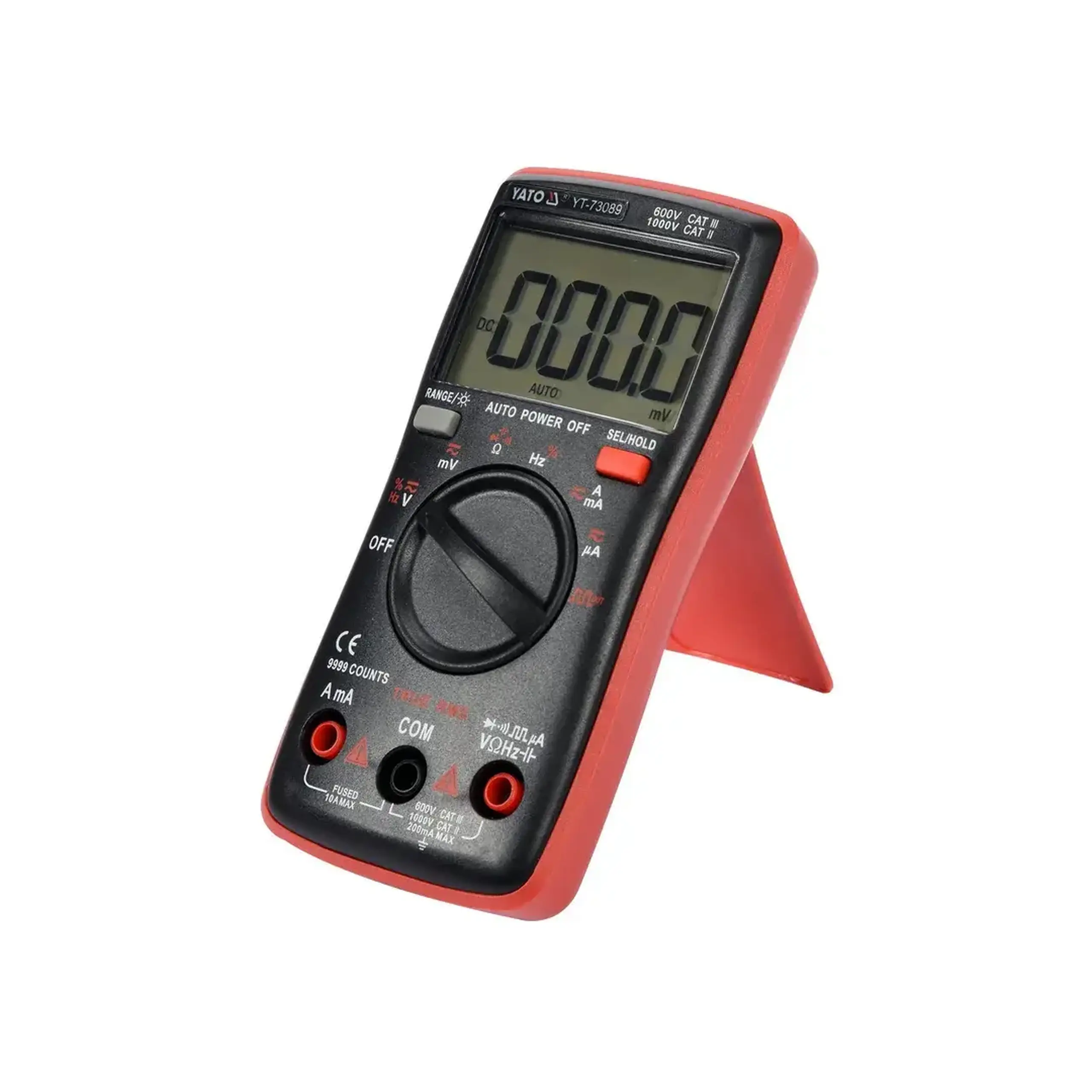 Multimetru digital 0 - 10 A 750 V AC/1000 V DC Yato - Acumulator 1.5 V x 2 (AAA)