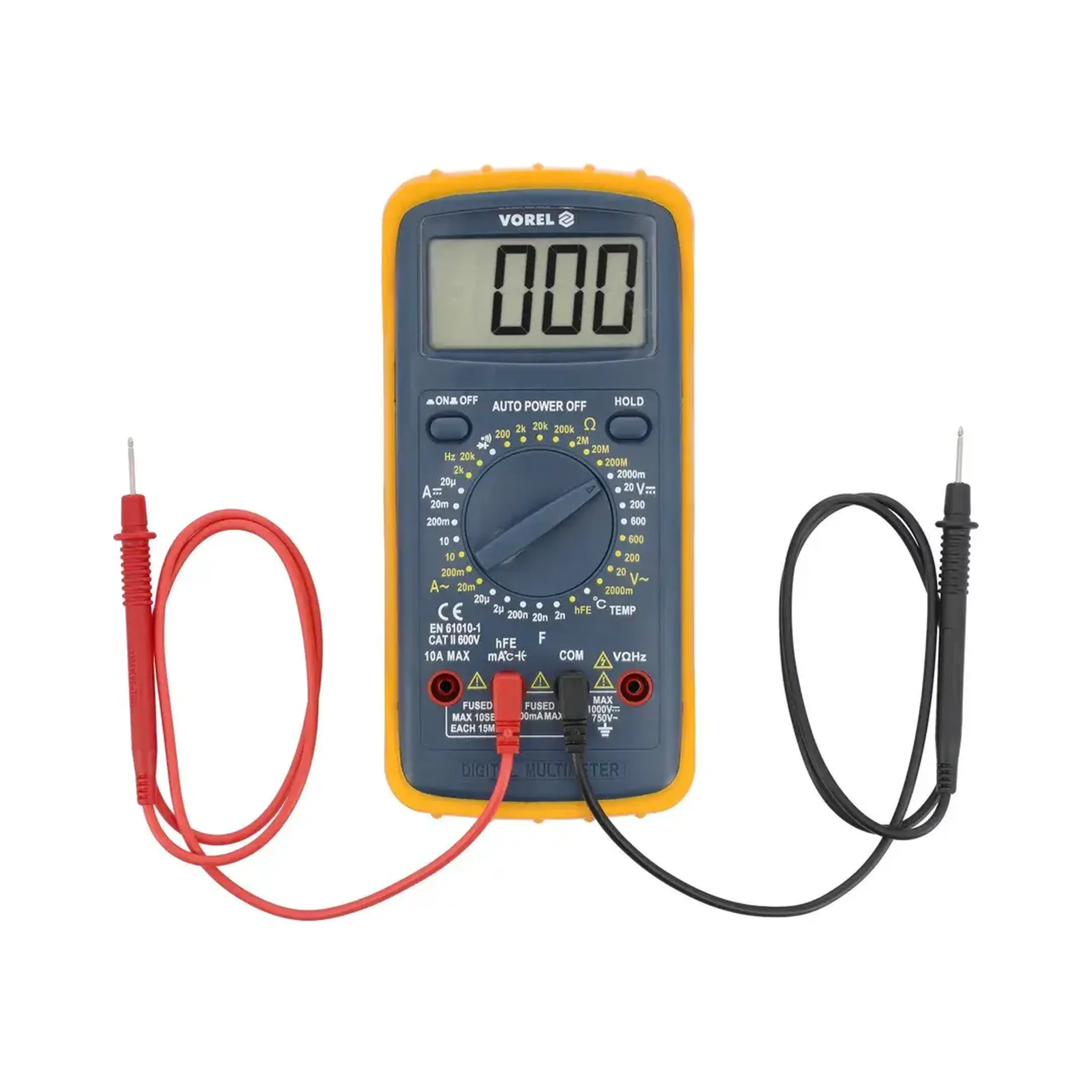 Multimetru digital 0 - 10 A 600 V AC/DC Vorel