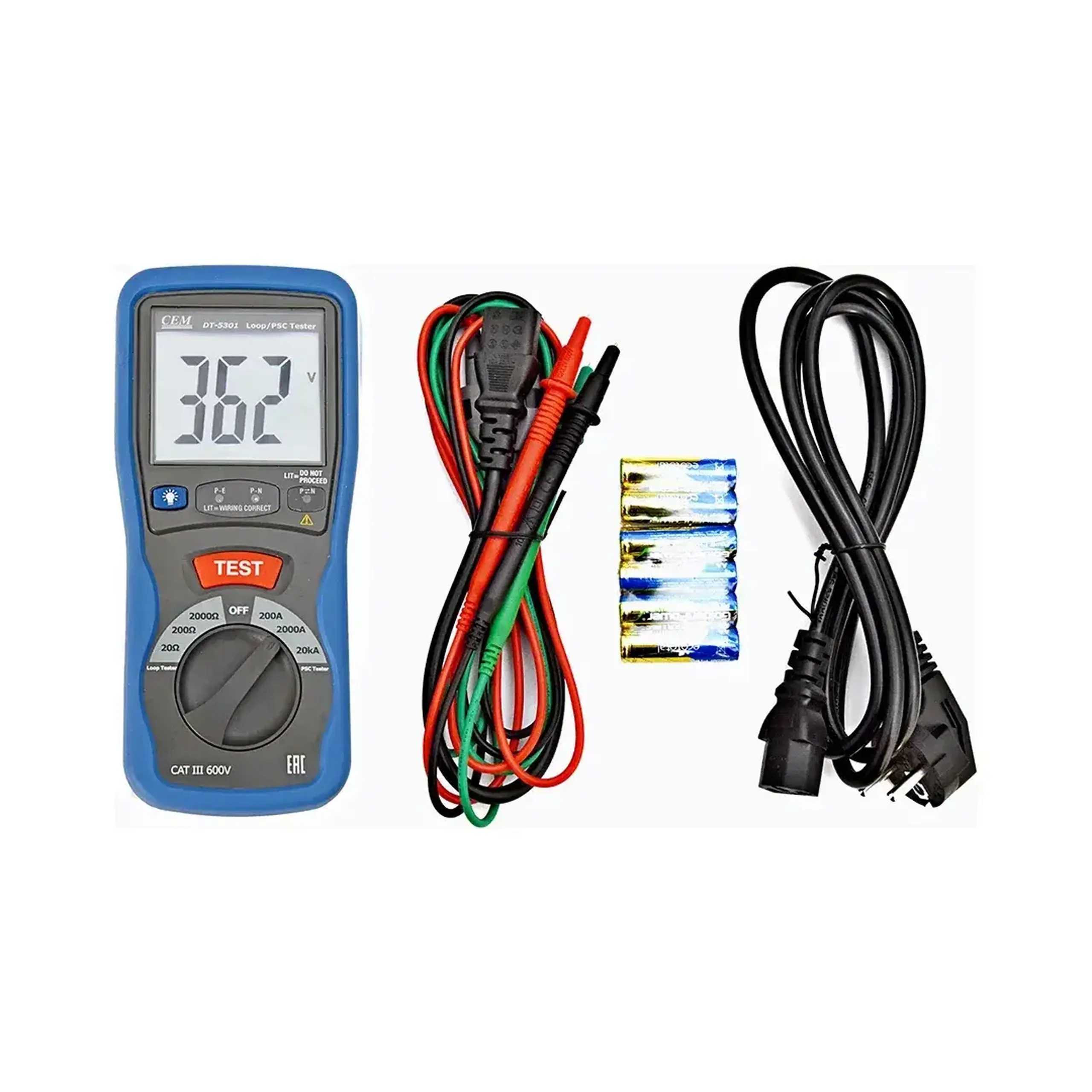 Tester de rezistență a circuitului DT-5301 220 - 240 V