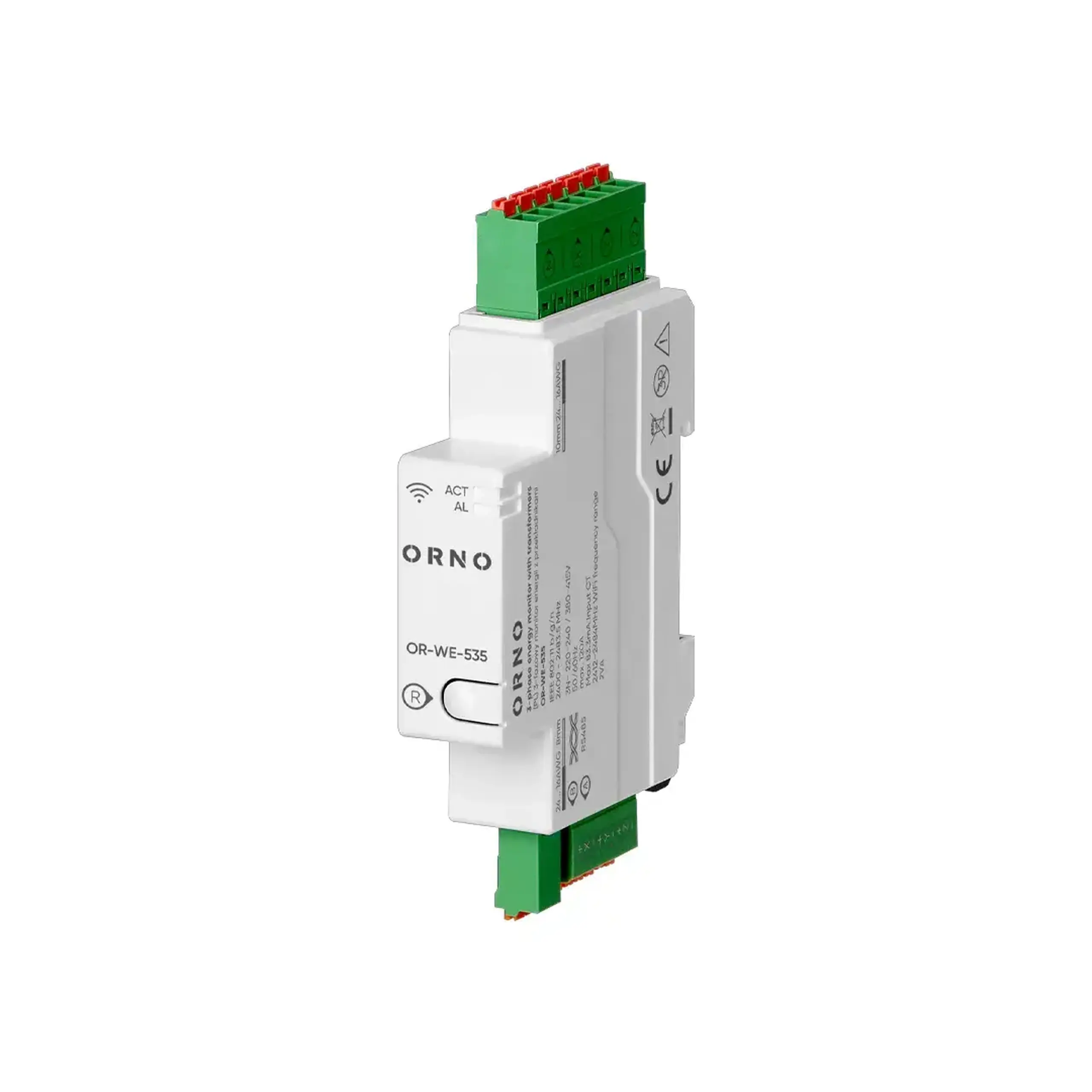 Monitor de energie cu transformatoare RS-485 MODBUS Trifazat 120 A 230/400 V IP20 ORNO