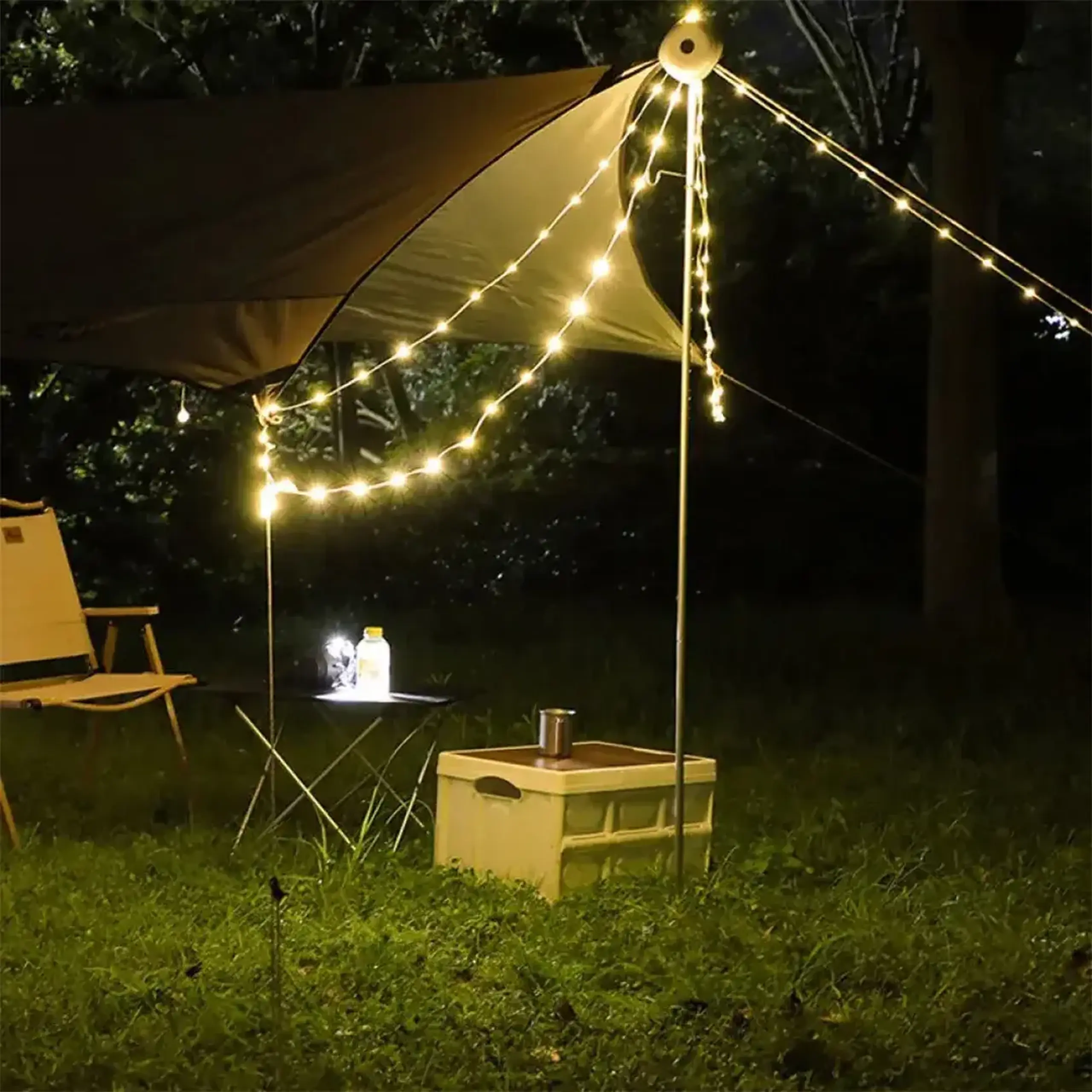 Lampă de camping cu ghirlandă 1.6 W 4000 K + SOS 5 V 2000 mAh Elmos