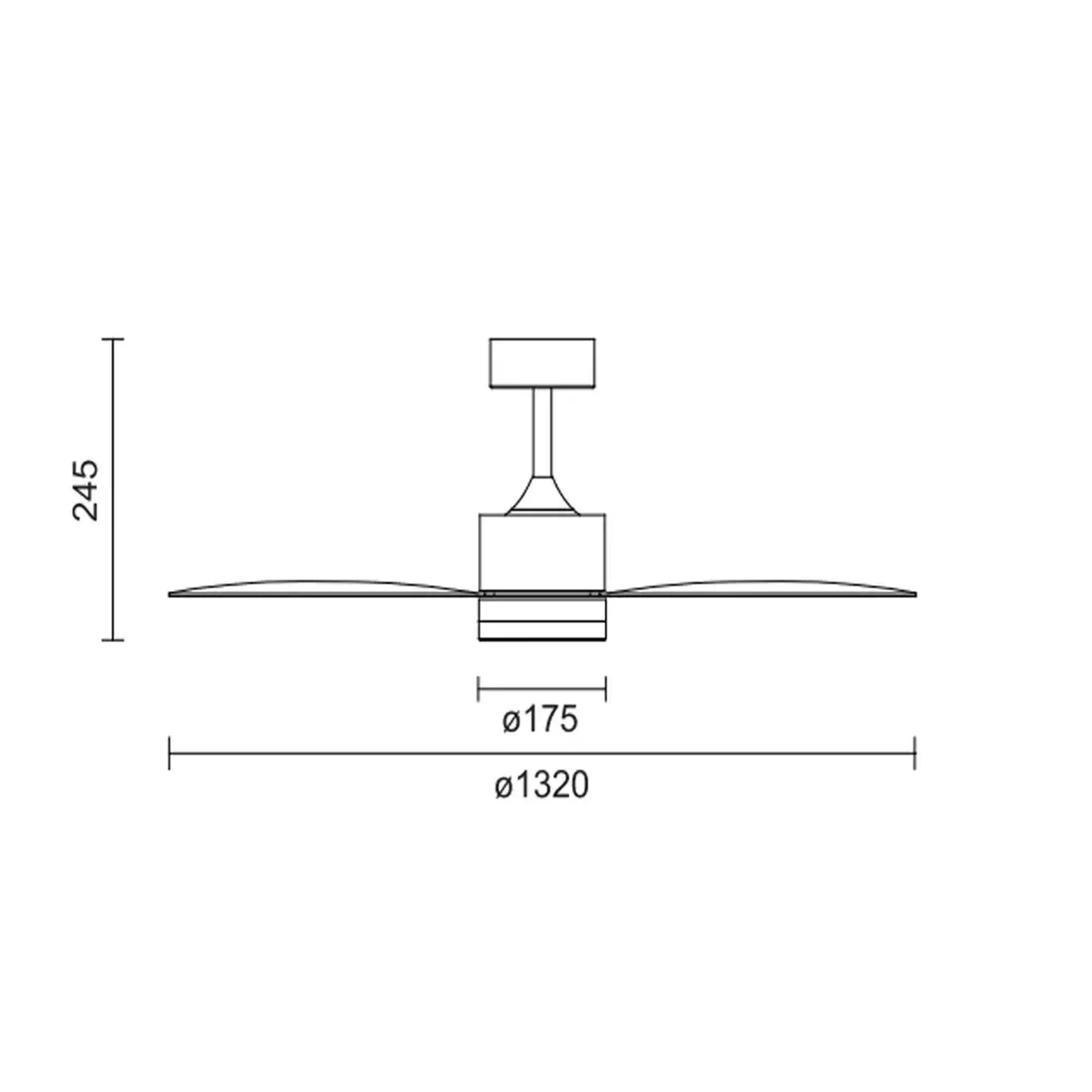 Ventilator de tavan cu iluminare AIRFORCE-52 45 W 220 - 240 V Horoz