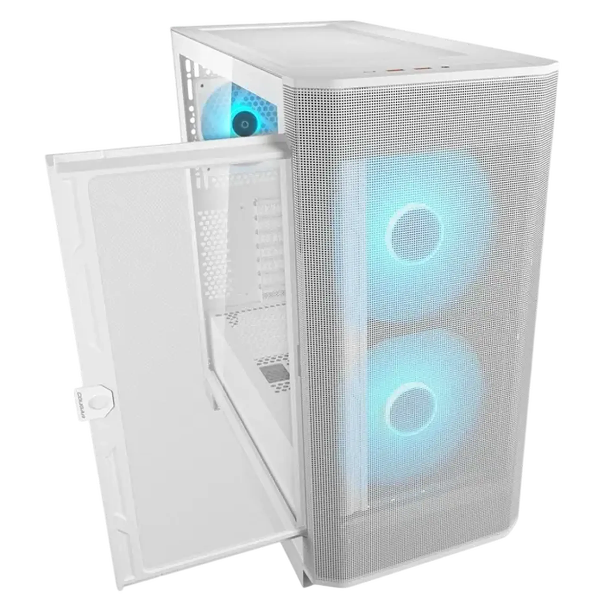 Carcasă PC Cougar Airface FLO RGB, Midi-Tower, Fără PSU, Alb