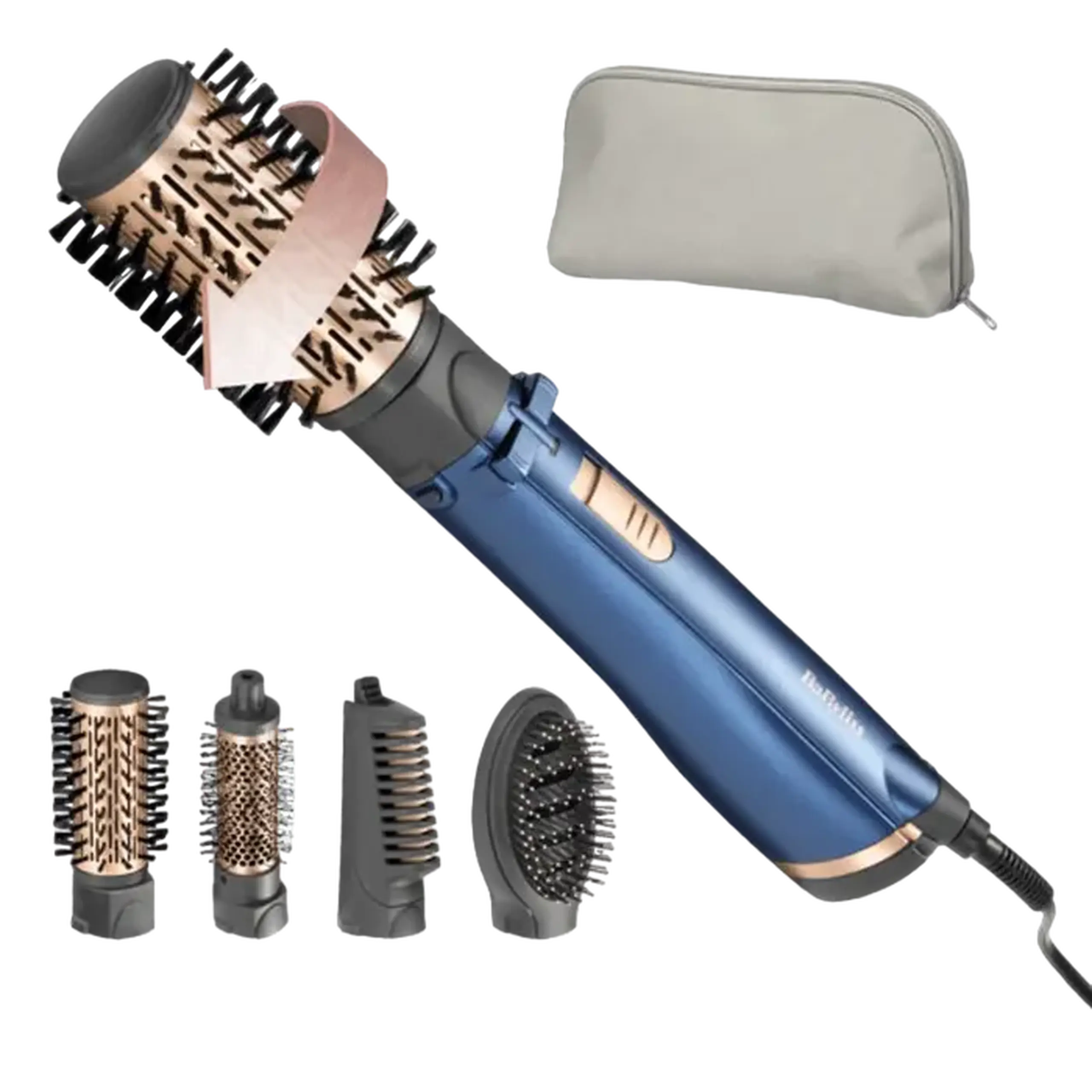Uscător de păr-perie BaByliss AS966ROE, 1000W, Albastru