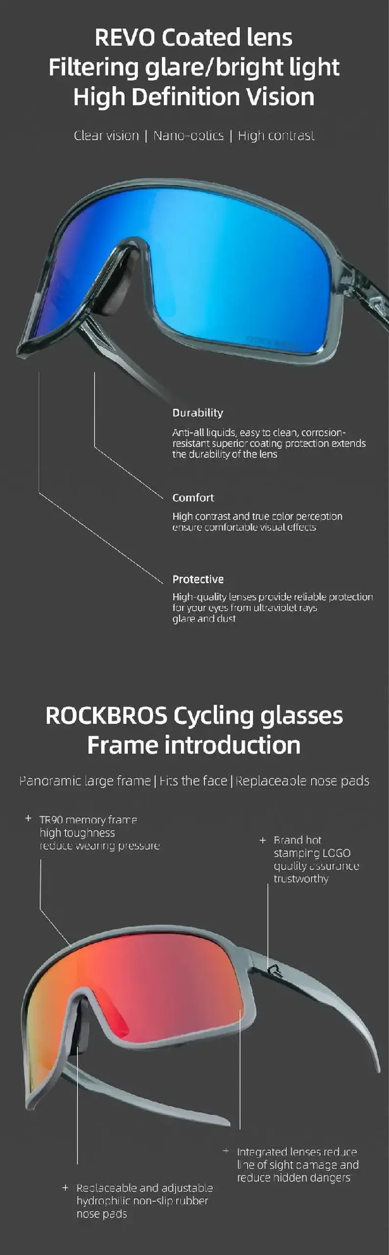 Ochelari de soare pentru ciclism polarizati ROCKBROS - 14110025004