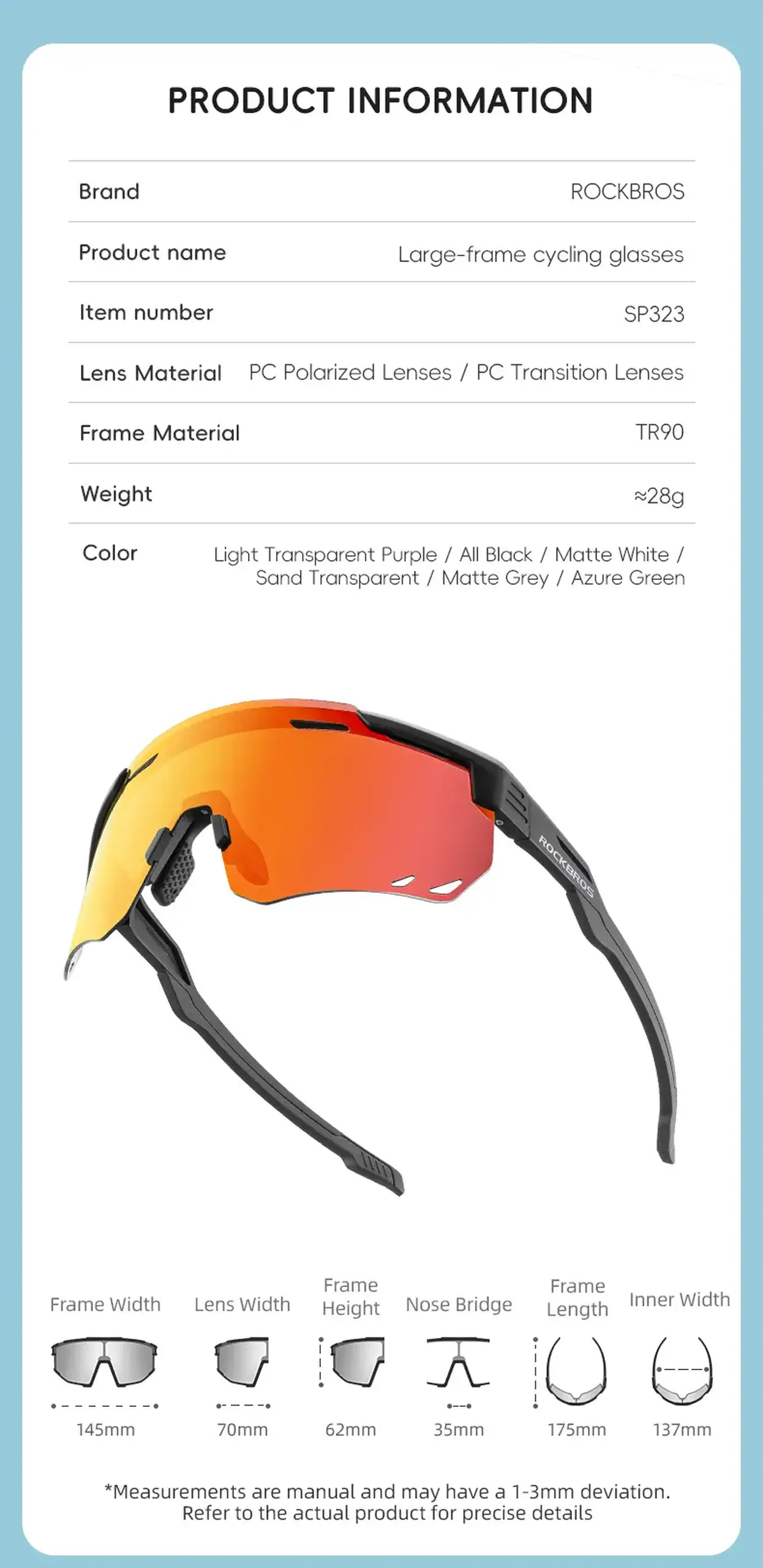 Ochelari de soare pentru ciclism polarizati ROCKBROS -14110013006
