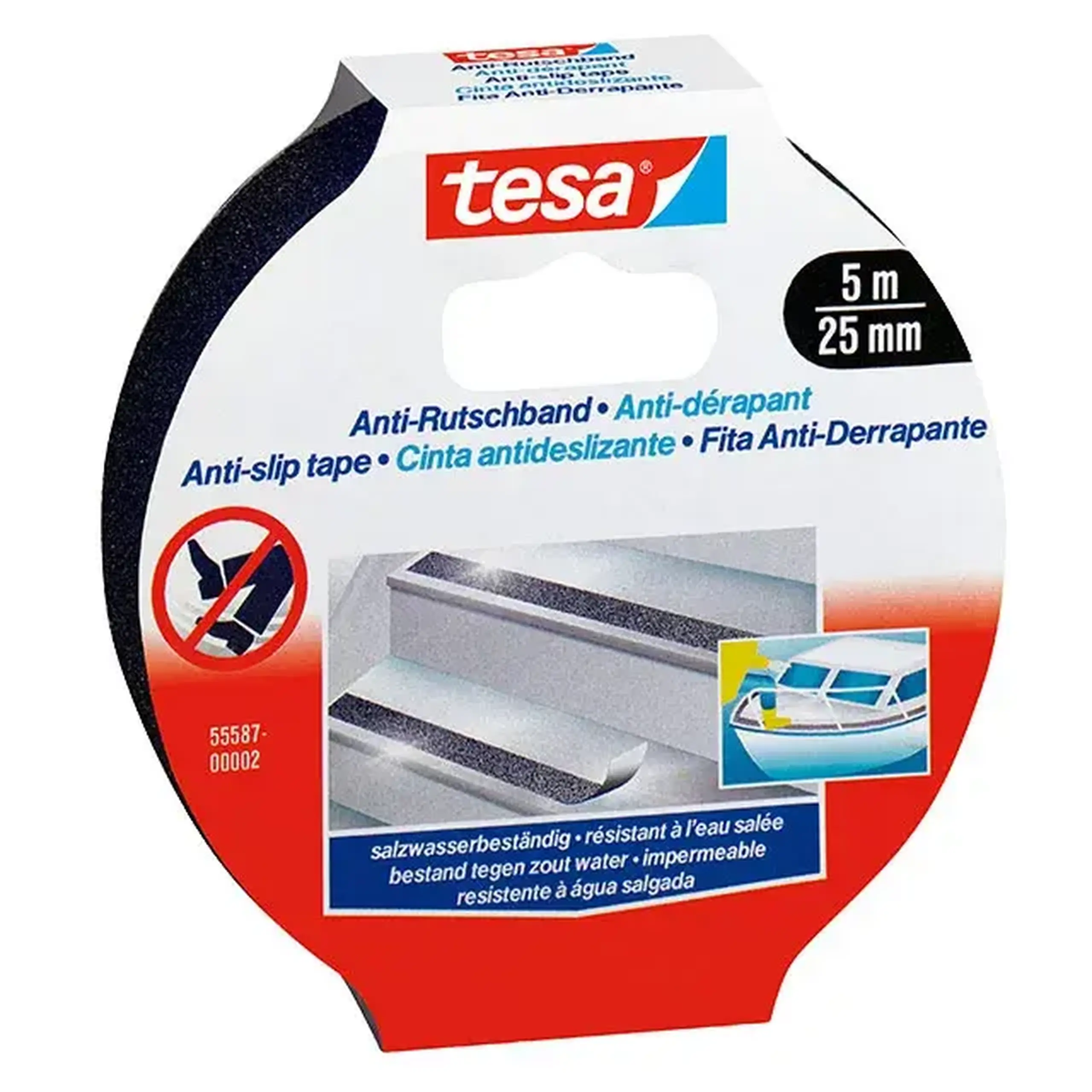 Bandă anti-alunecare Tesa 25 mm x 15 m negru